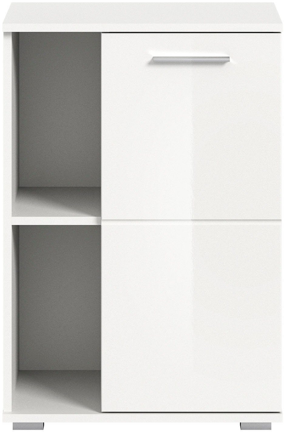 Home affaire Schuhschrank Valge, Breite 55cm, 1 Tür, 2 offene Fächer,2 verstellbare Einlegeböden Schuhkommode, Schuhregal, Kommode, Anrichte, Dielenschrank