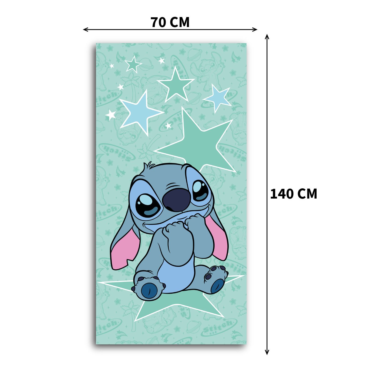 Jerry Fabrics Handtücher Disney Lilo & Stitch Badetuch Strandtuch Duschtuch 70x140cm Baumwolle, (1 Duschtuch, 1-St), Langlebig