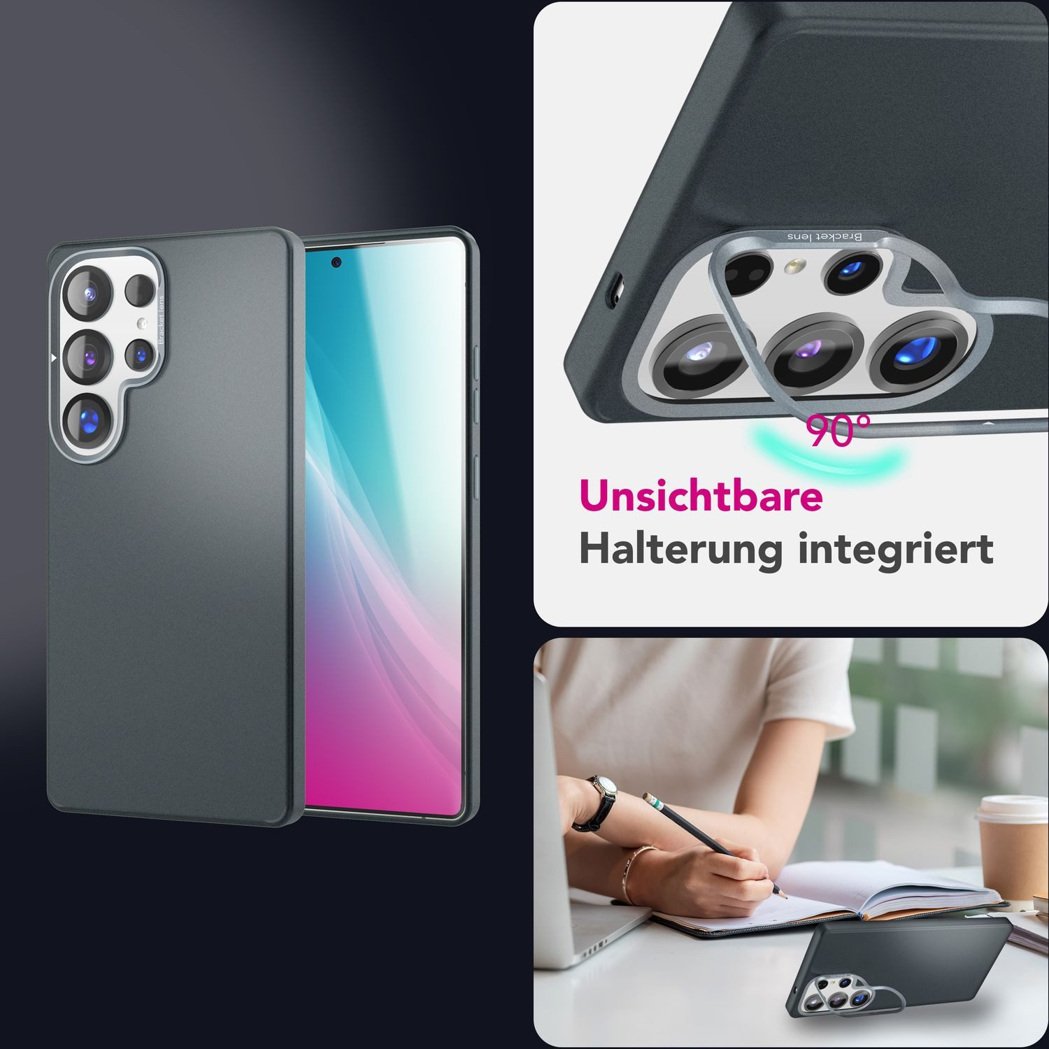 Nalia Smartphone-Hülle Samsung Galaxy S25 Ultra, Overland / Ultra Dünnes Hardcase / Versteckter MagSafe Ring / Standfuß