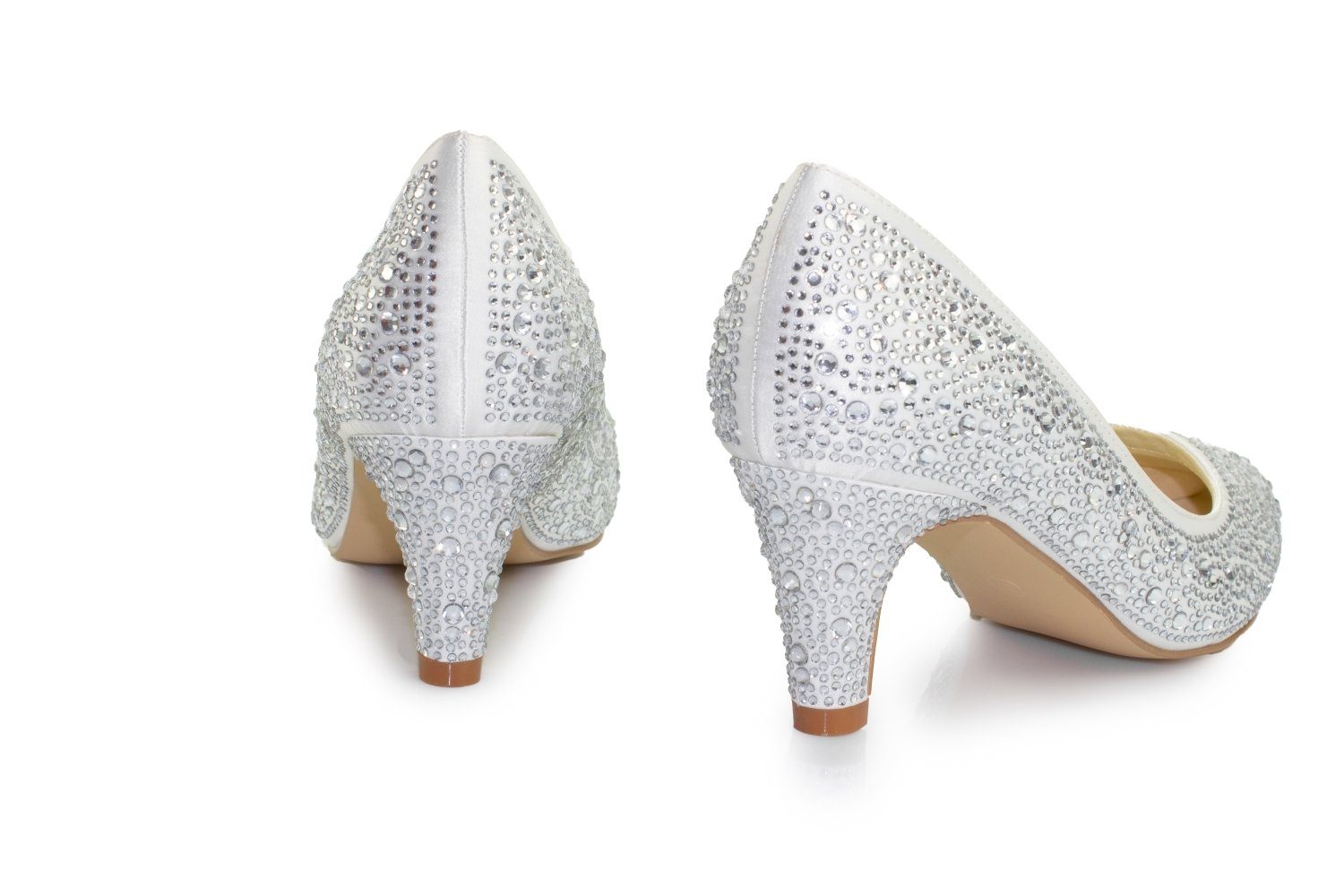 White Lady 925 zirkonia Satin-Strass - Brautschuhe Pumps – Bild 5 von 5