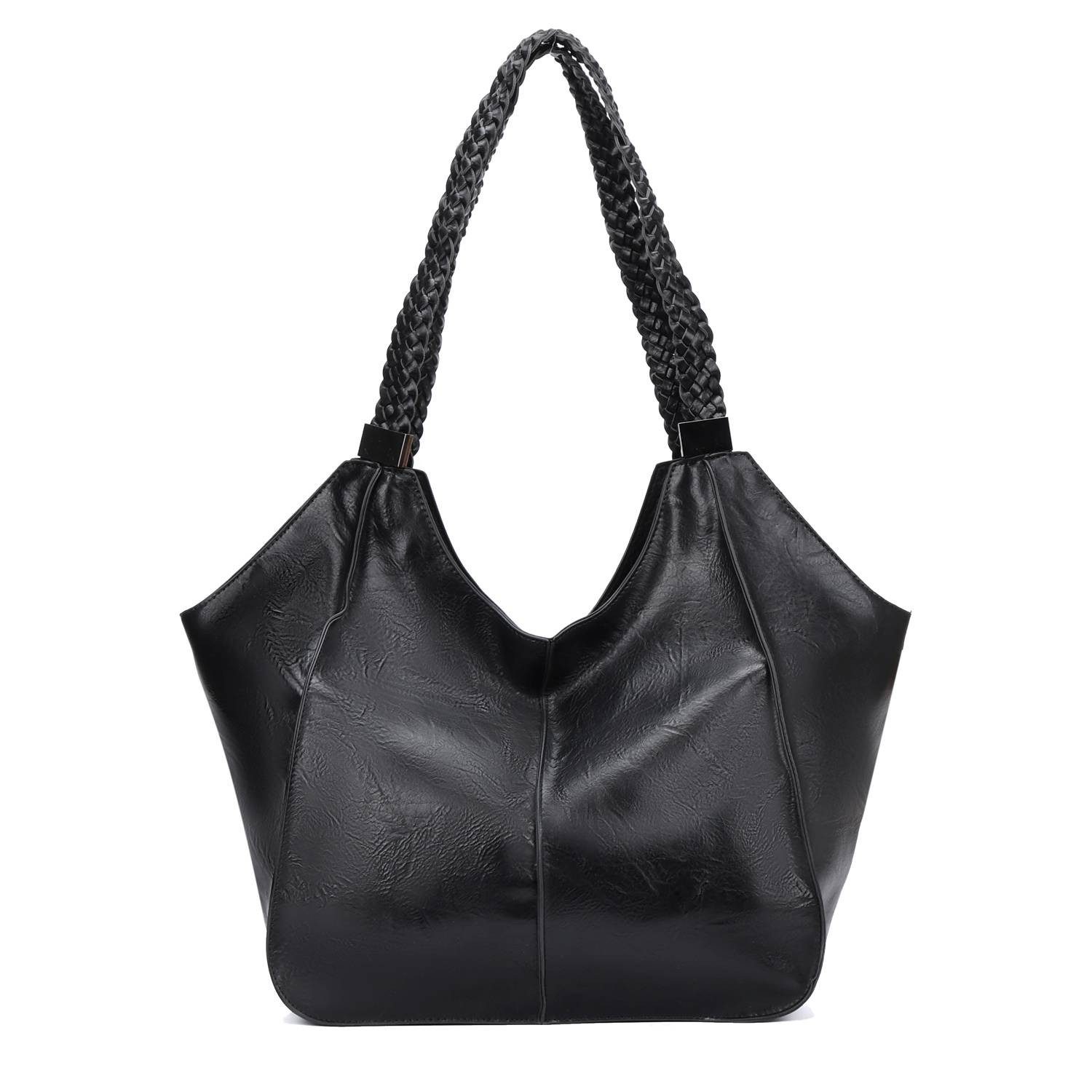 ITALYSHOP24 Schultertasche Damen XXL FLECHTOPTIK Hand-Tasche Shopper Businesstasche Workbag, Tote Bag Reisetasche Henkeltasche Beuteltasche Hobo Bag Weekender