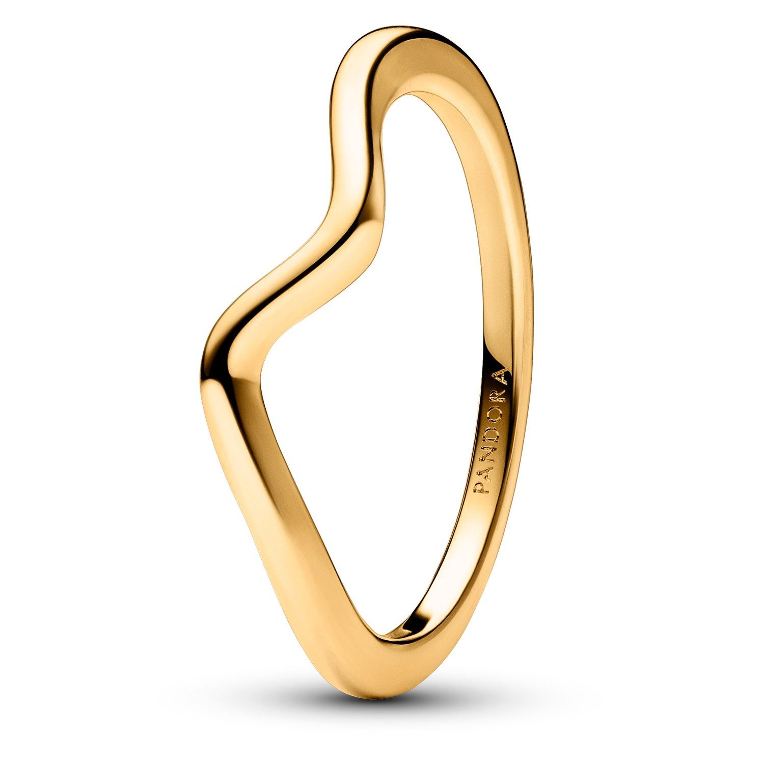 Pandora Fingerring Polierte Welle Goldfarben günstig online kaufen
