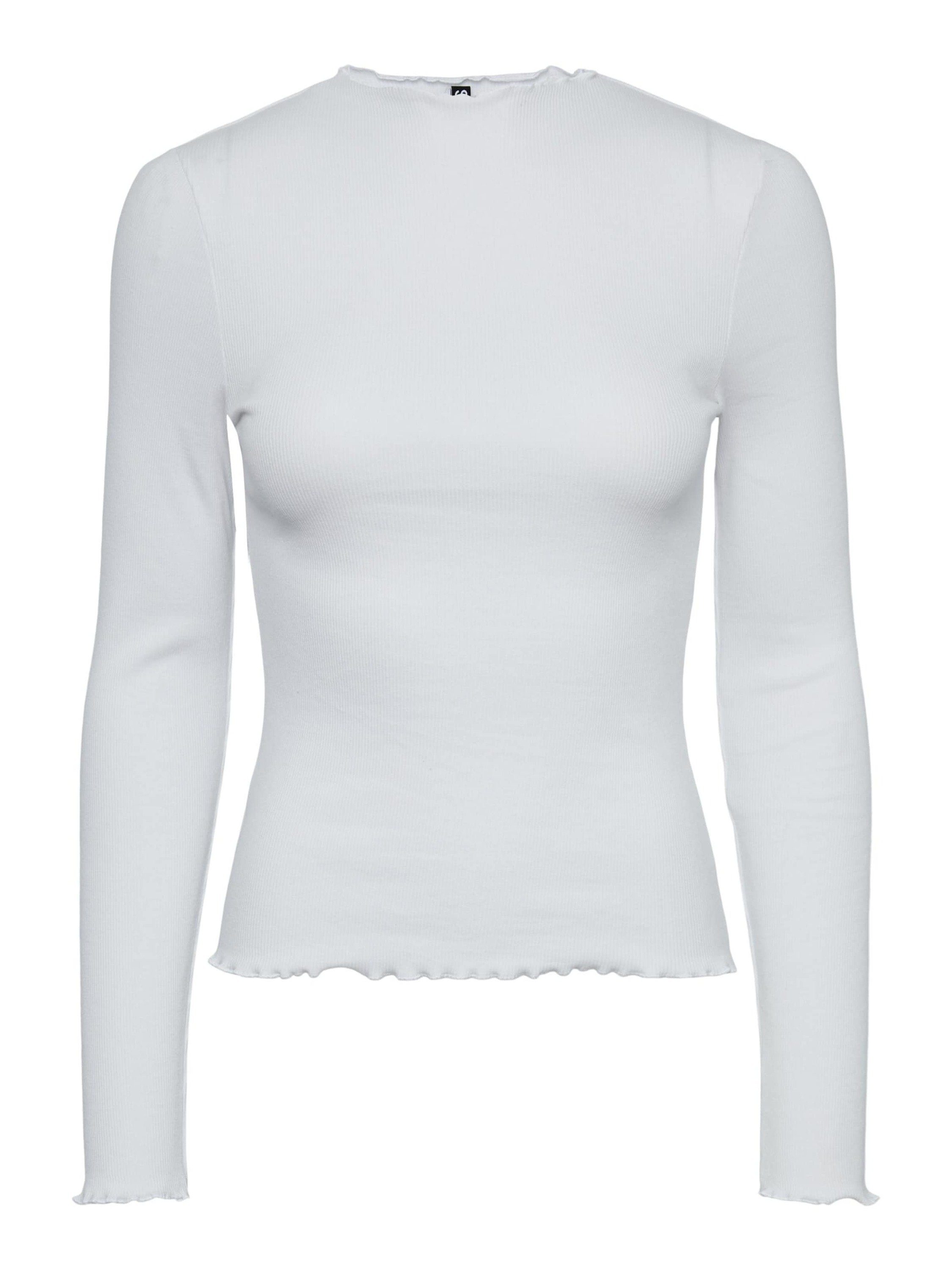 pieces Langarmshirt Milla (1-tlg) Plain/ohne Details, Weiteres Detail bright white | Shirts