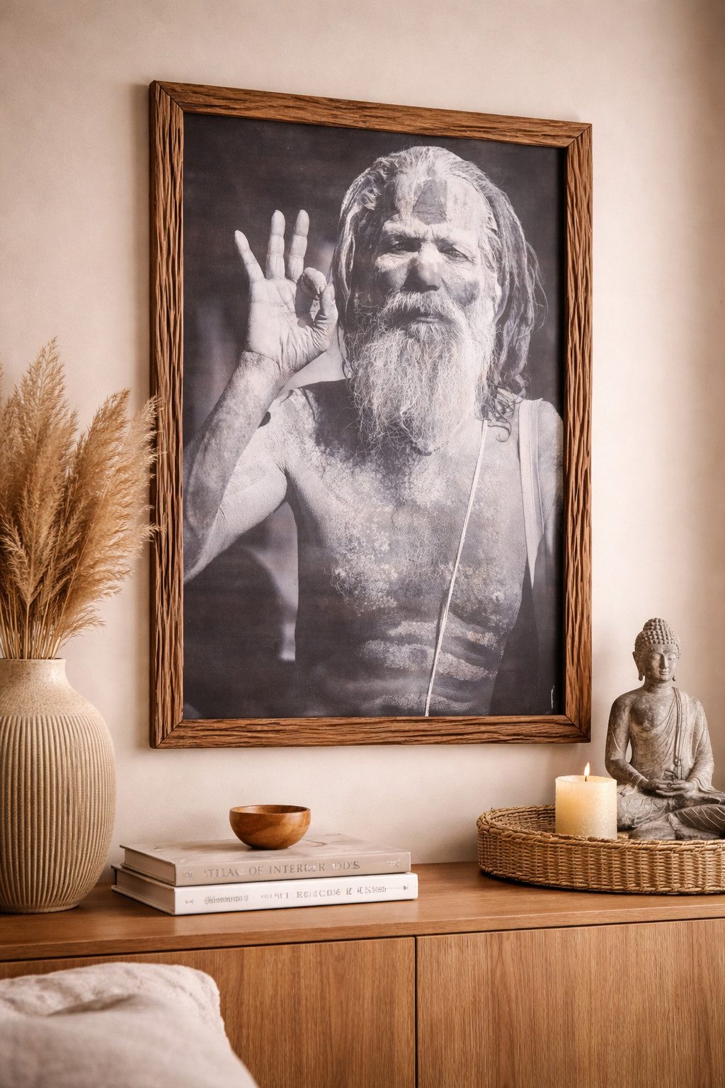 MF Wandbild Shivan Wandbild Mann Kunstdruck Holzrahmen 74x103 cm, (1 St)