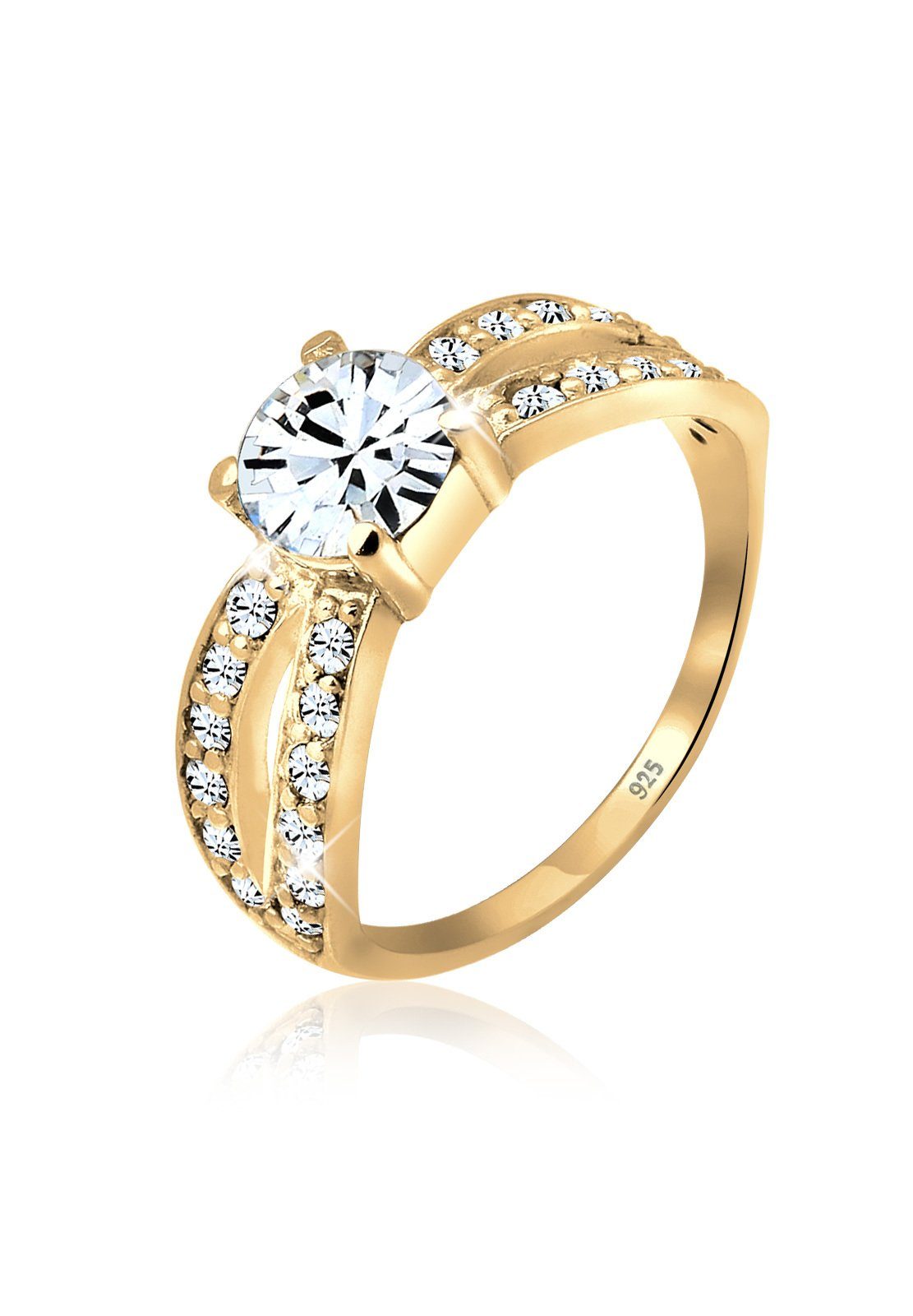Elli Fingerring Solitär Glamourös Kristall 925 günstig online kaufen
