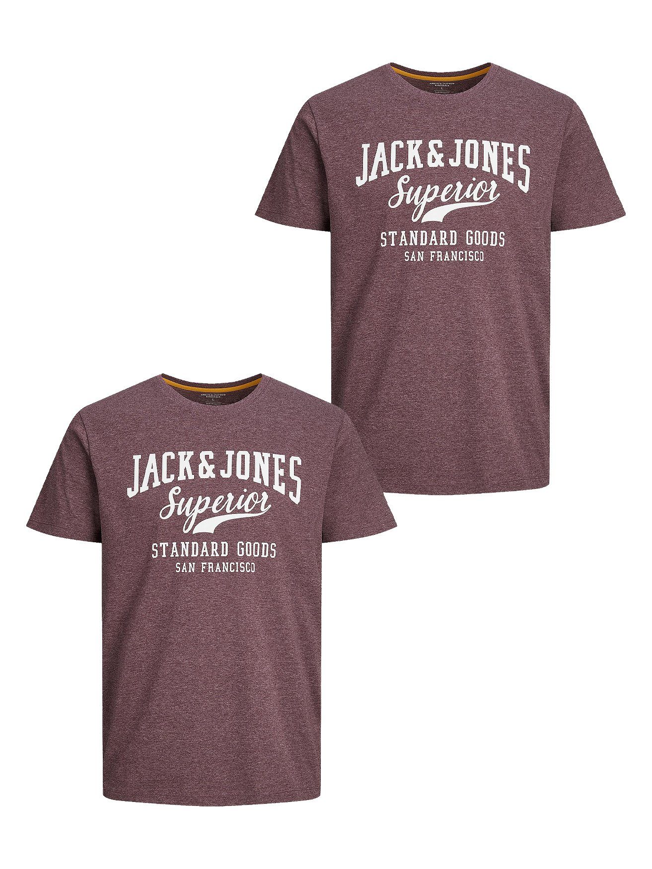 T-Shirt 2er- Set Rundhals JJECORP Pack LOGO Print