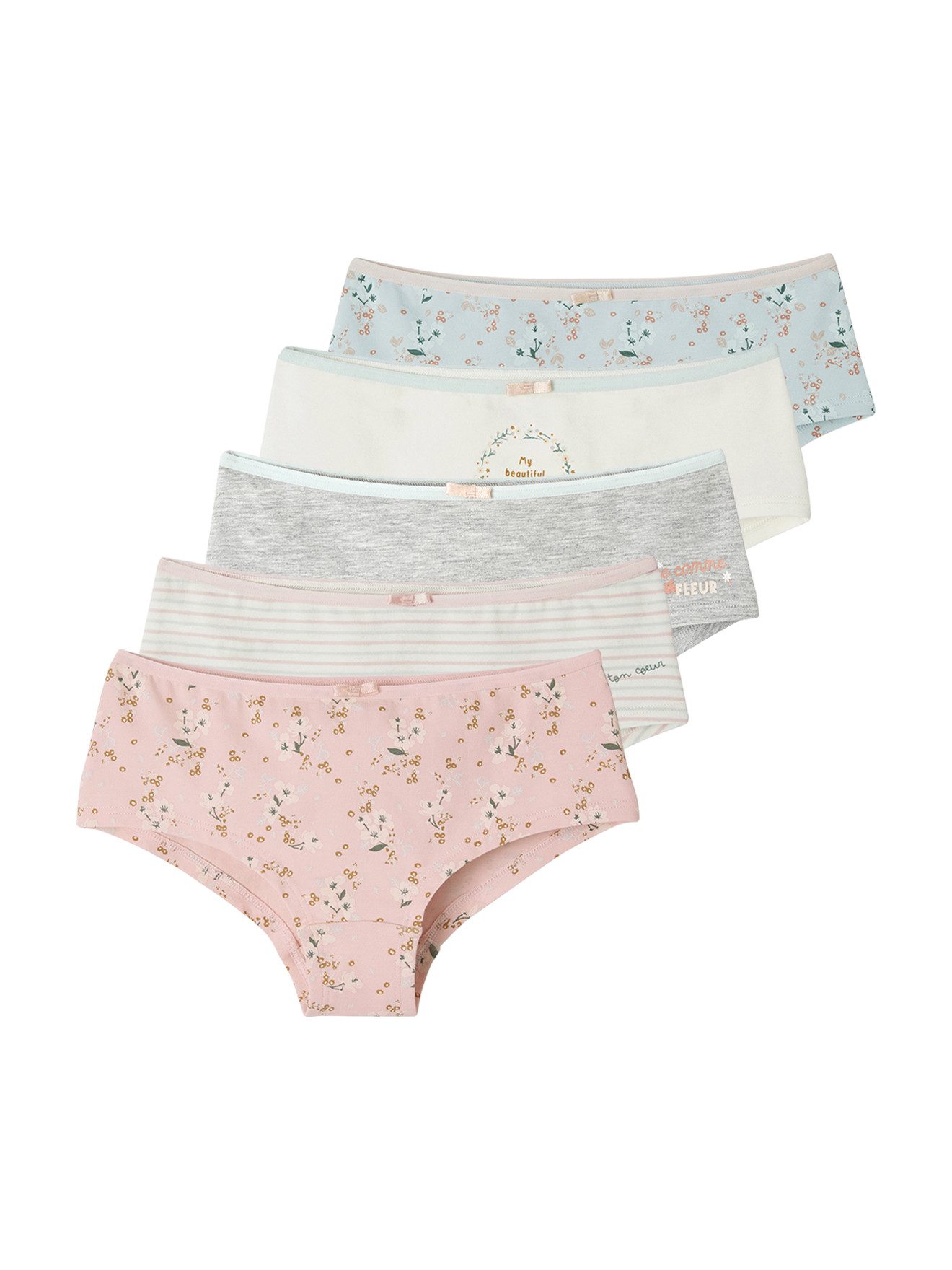 Slip 5er-Pack Mädchen Shortys, Blumen