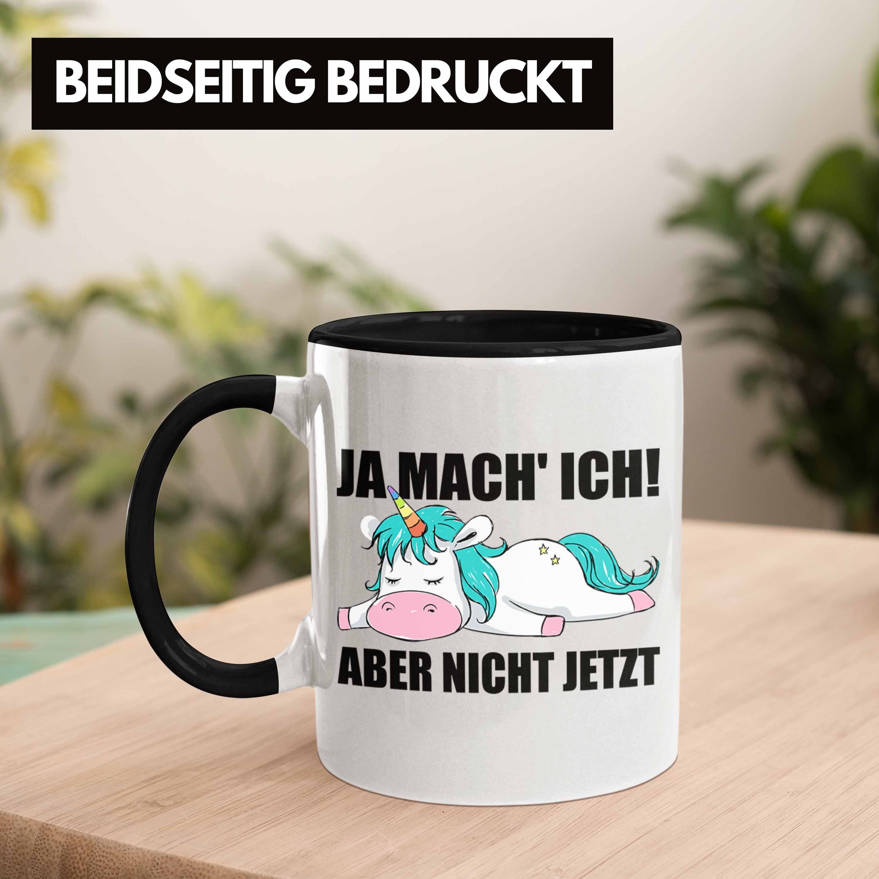 Trendation Spruch Geschenk Arbeitskollege Trendation Kollegin mit Lustige Einhorn Mitarbeiter Tasse Schwarz Tasse -