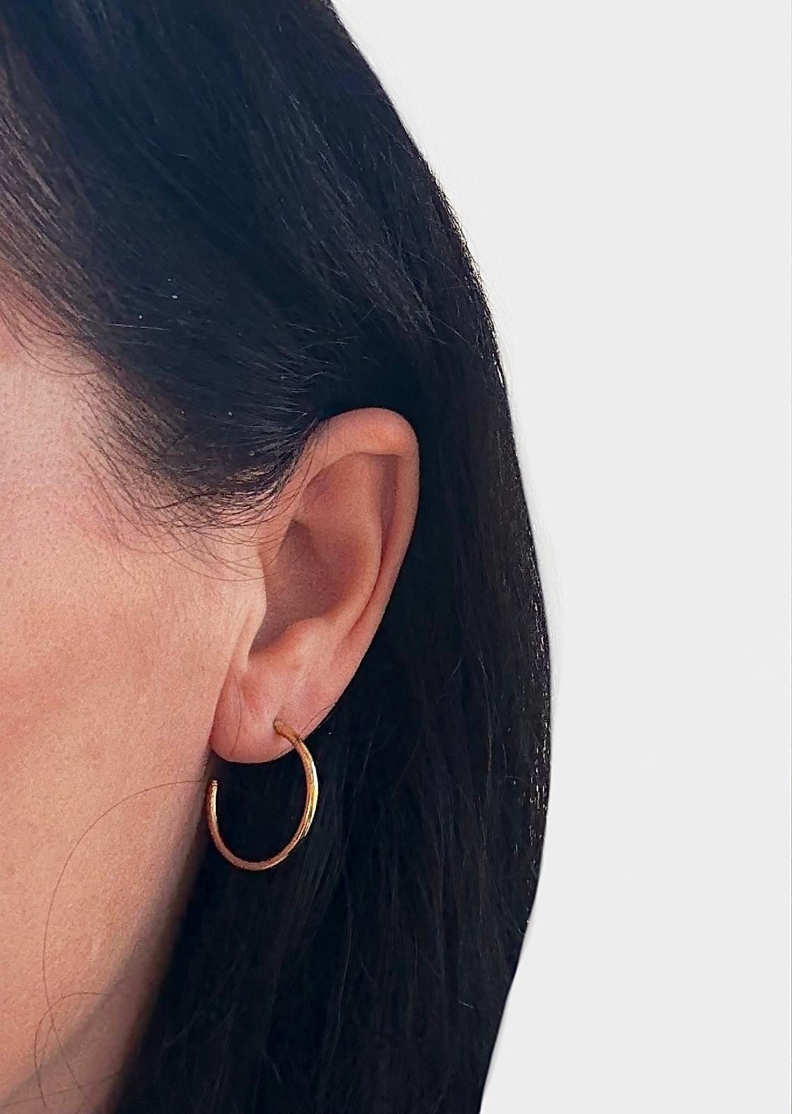 KR-Industries Paar Creolen Damen Ohrringe, goldfarbener Ohrschmuck