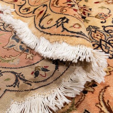 Orientteppich Perser - Täbriz - Royal rund - 195 x 195 cm - beige, morgenland, rund, Höhe: 7 mm, Wohnzimmer, Handgeknüpft, Einzelstück mit Zertifikat