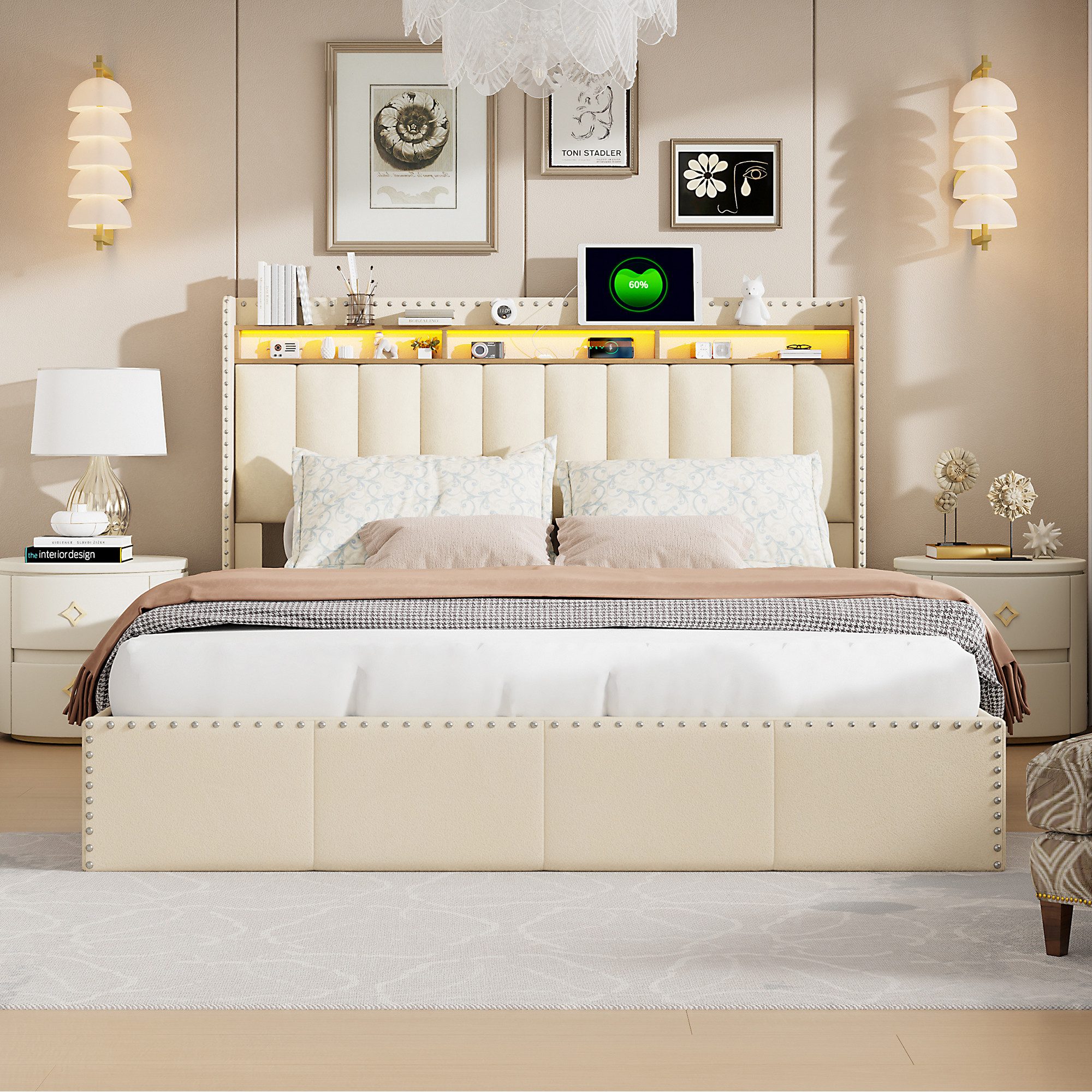 Furnishings Home Polsterbett Stauraumbett Doppelbett Jugendbett günstig online kaufen