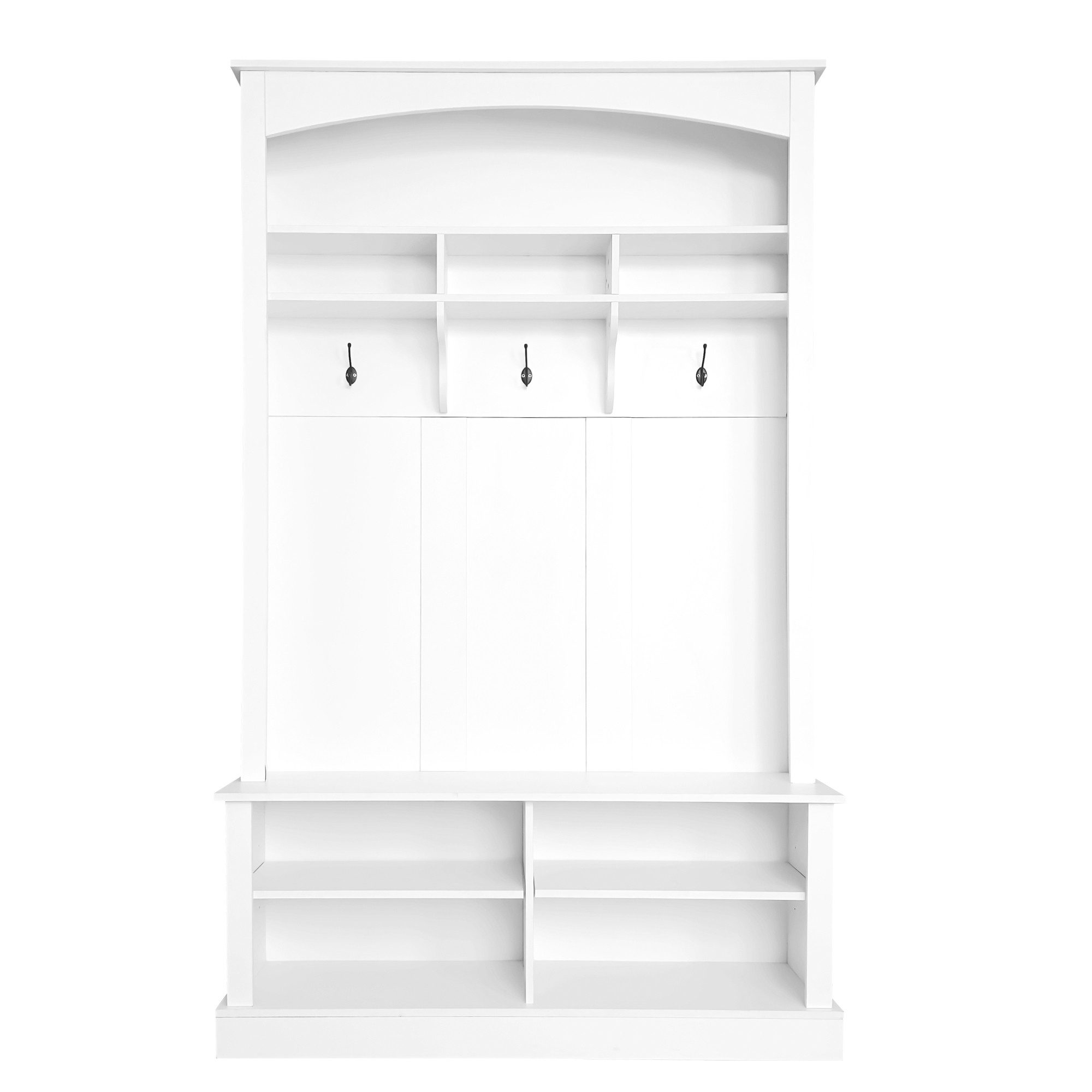 Flieks Garderobenständer, (1 St., H190/B120/T40 cm), Garderoben-Set mit Sitzfläche und Schuhablage Aufbewahrungsbank