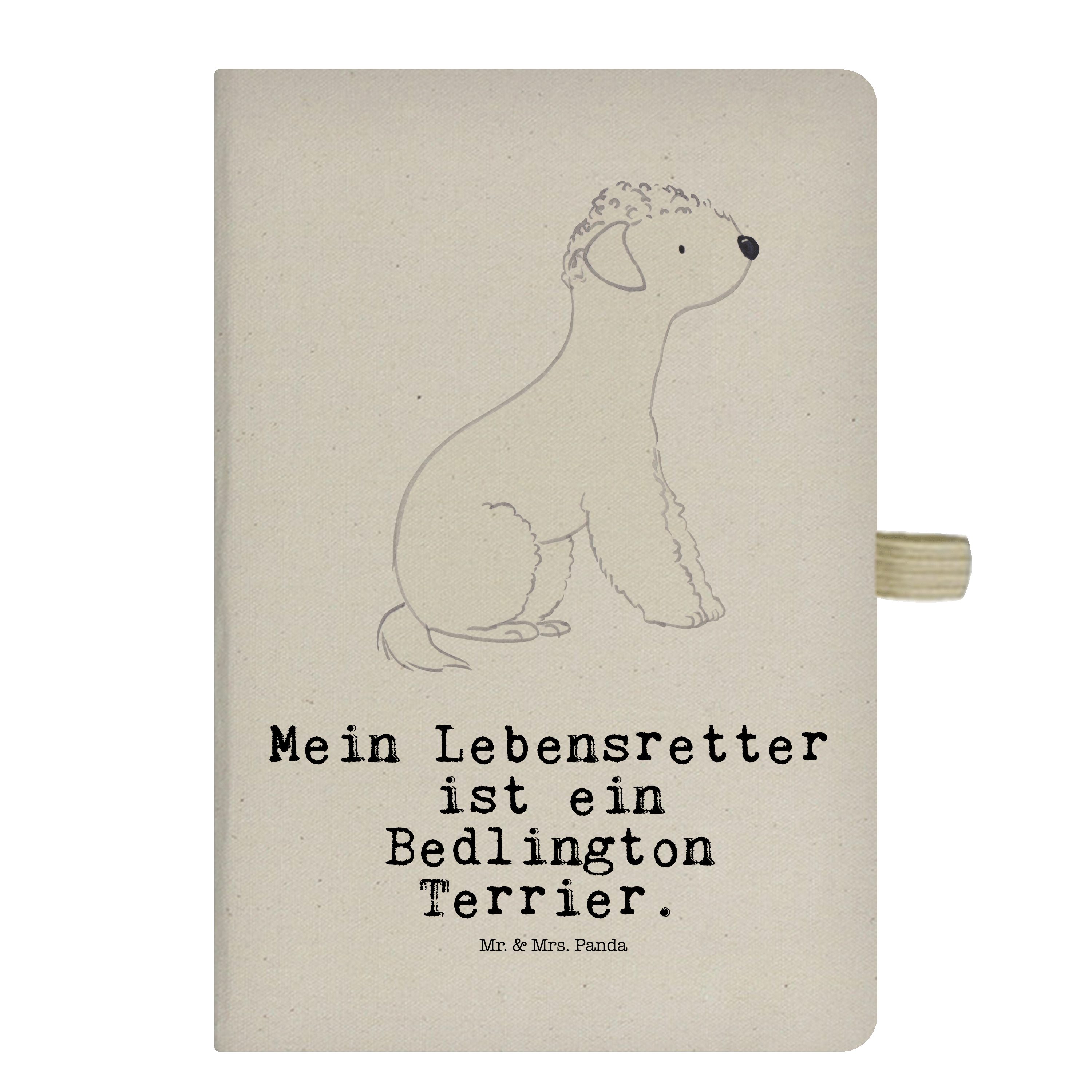 Mr. & Mrs. Panda Notizbuch Bedlington Terrier Lebensretter - Transparent - Geschenk, Schreibheft Mr. & Mrs. Panda