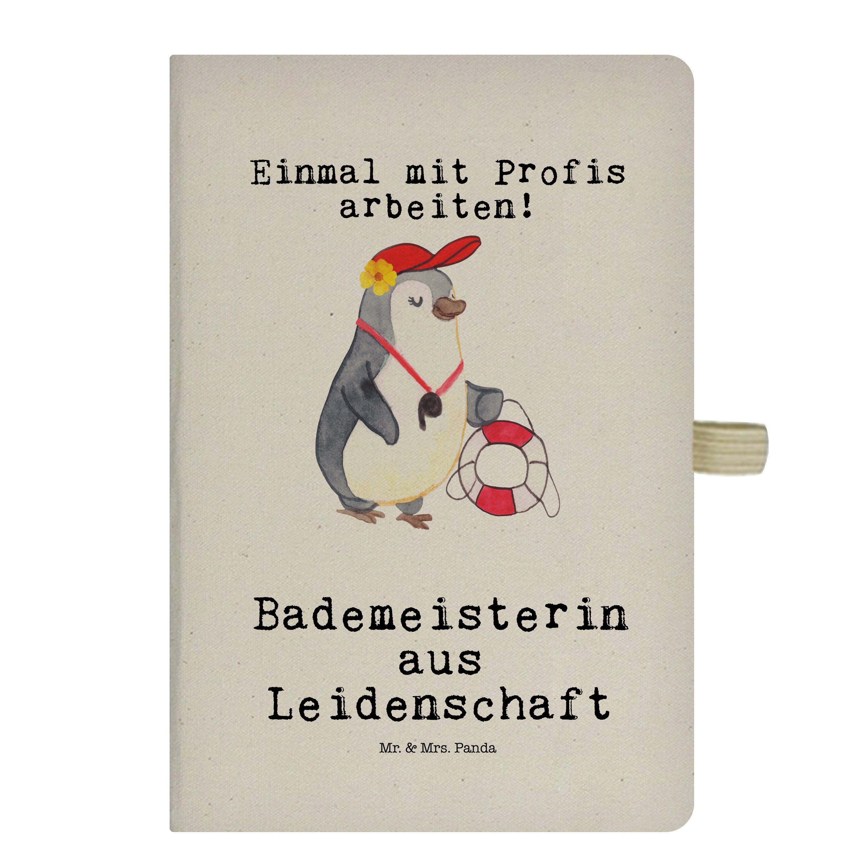 Mr. & Mrs. Panda Notizbuch Bademeisterin aus Leidenschaft - Transparent - Geschenk, Notizblock, Mr. & Mrs. Panda | Notizbücher