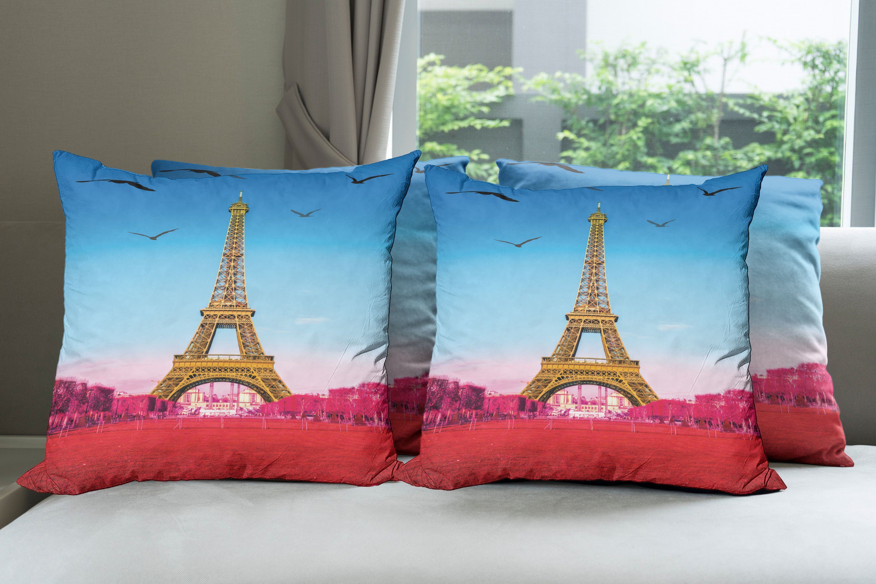 Kissenbezüge Modern Eiffelturm Digitaldruck, Abstract Accent Doppelseitiger Abakuhaus Paris Stück), Grass (4