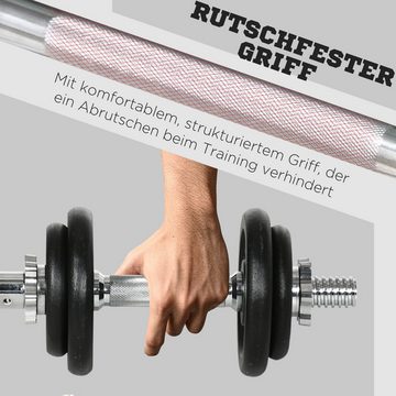 HOMCOM Hantel-Set Kurzhantel, Langhantel, 8 Scheiben, 95 x 16 x 16Hcm, (Set, Dumbbellset), mit Langhantelstange