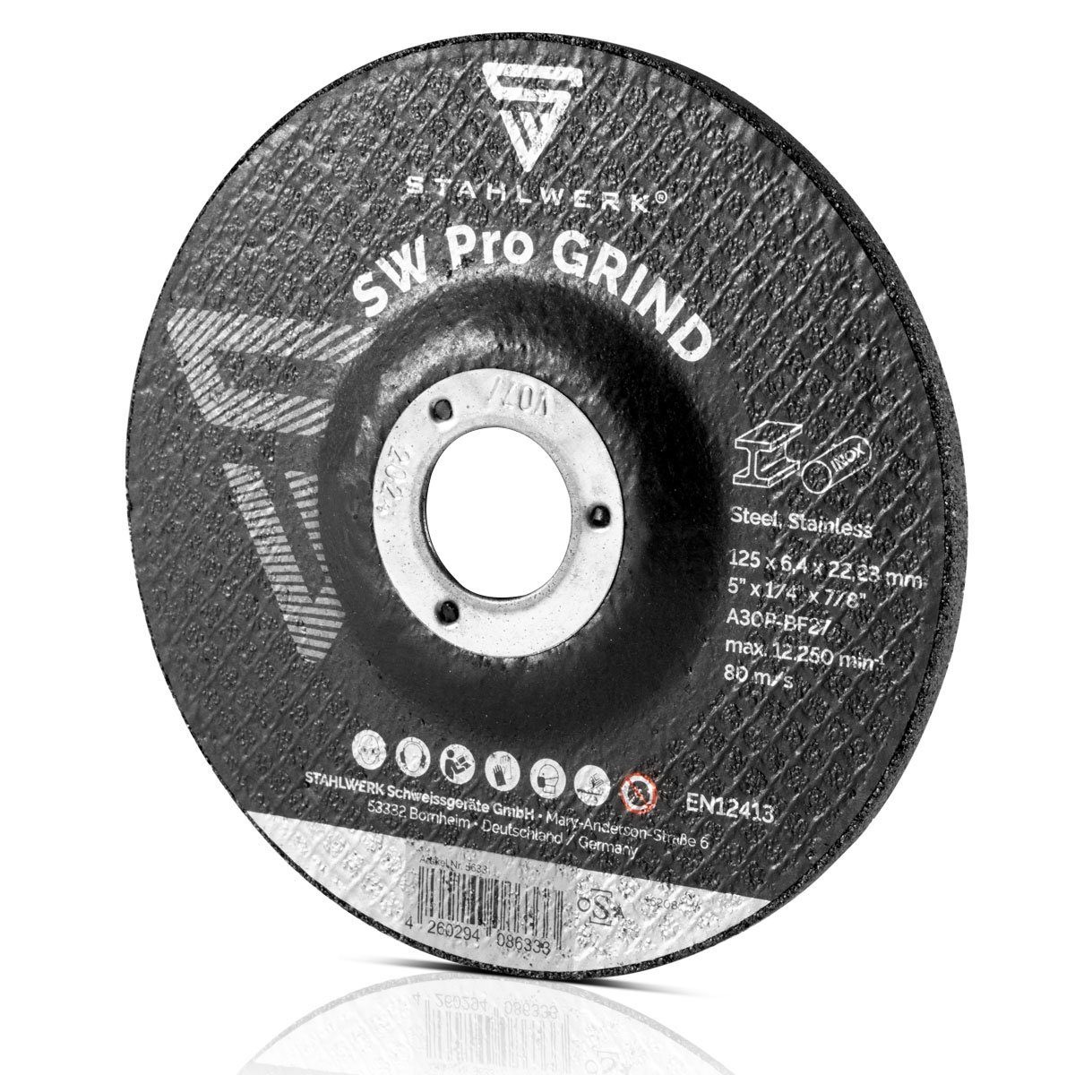 STAHLWERK Schleifscheibe SW Pro Grind Schruppscheibe Ø125 mm, (Packung, 10 St., Set)
