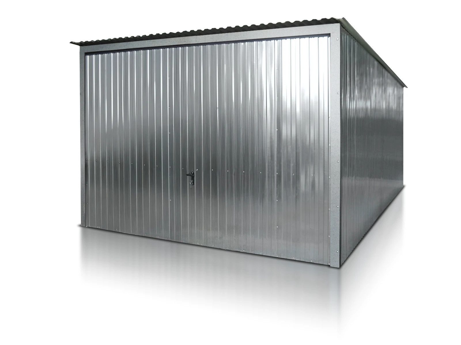 LiderStal Garage Einzelgarage aus Blech 300 x 500 cm Verzinkt Pultdach Schwingtor (Set, für einen PKW), Pultdach, Schwingtor, verzinkt