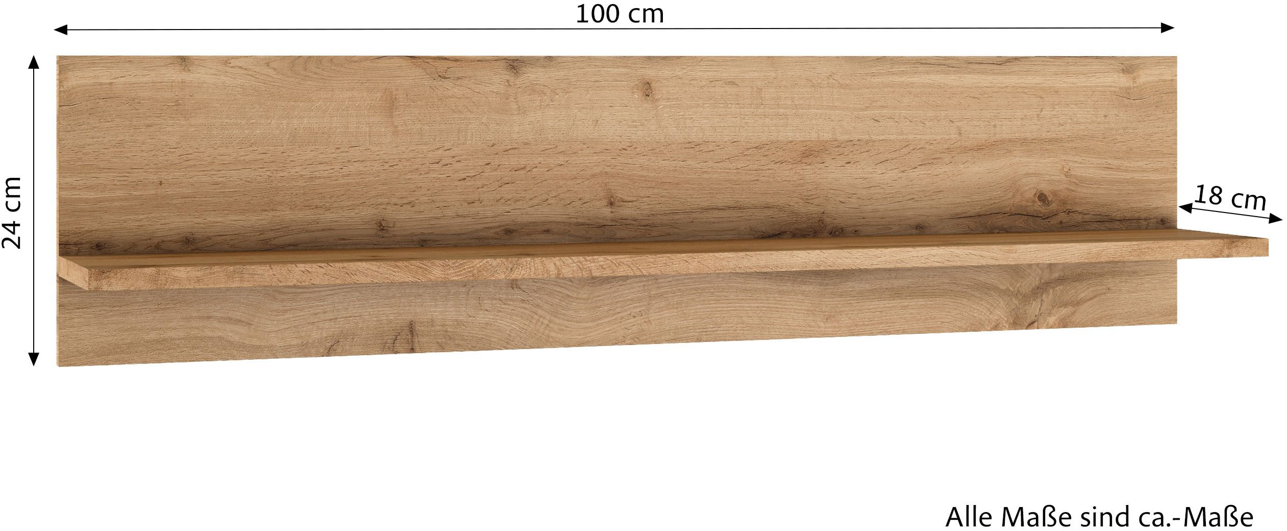 KOCHSTATION Wandboard KS-Milan, Regal in natürlichen Wotaneiche-Dekor, praktische Ablagefläche – Bild 3 von 3