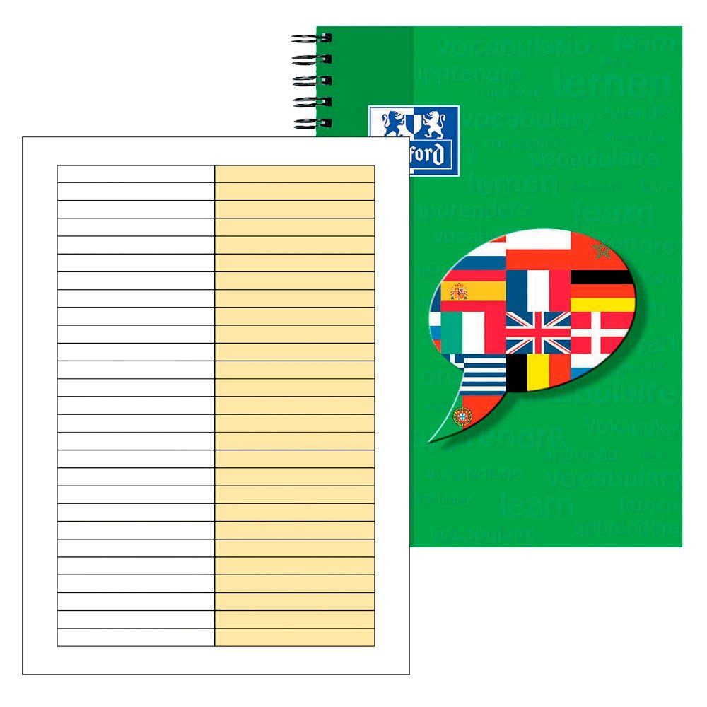 OXFORD Vokabelheft 1 Vokabelheft mit 2-Spalten Lin. 53 (liniert) A5 mit Rand, Keine Farbwahl möglich!