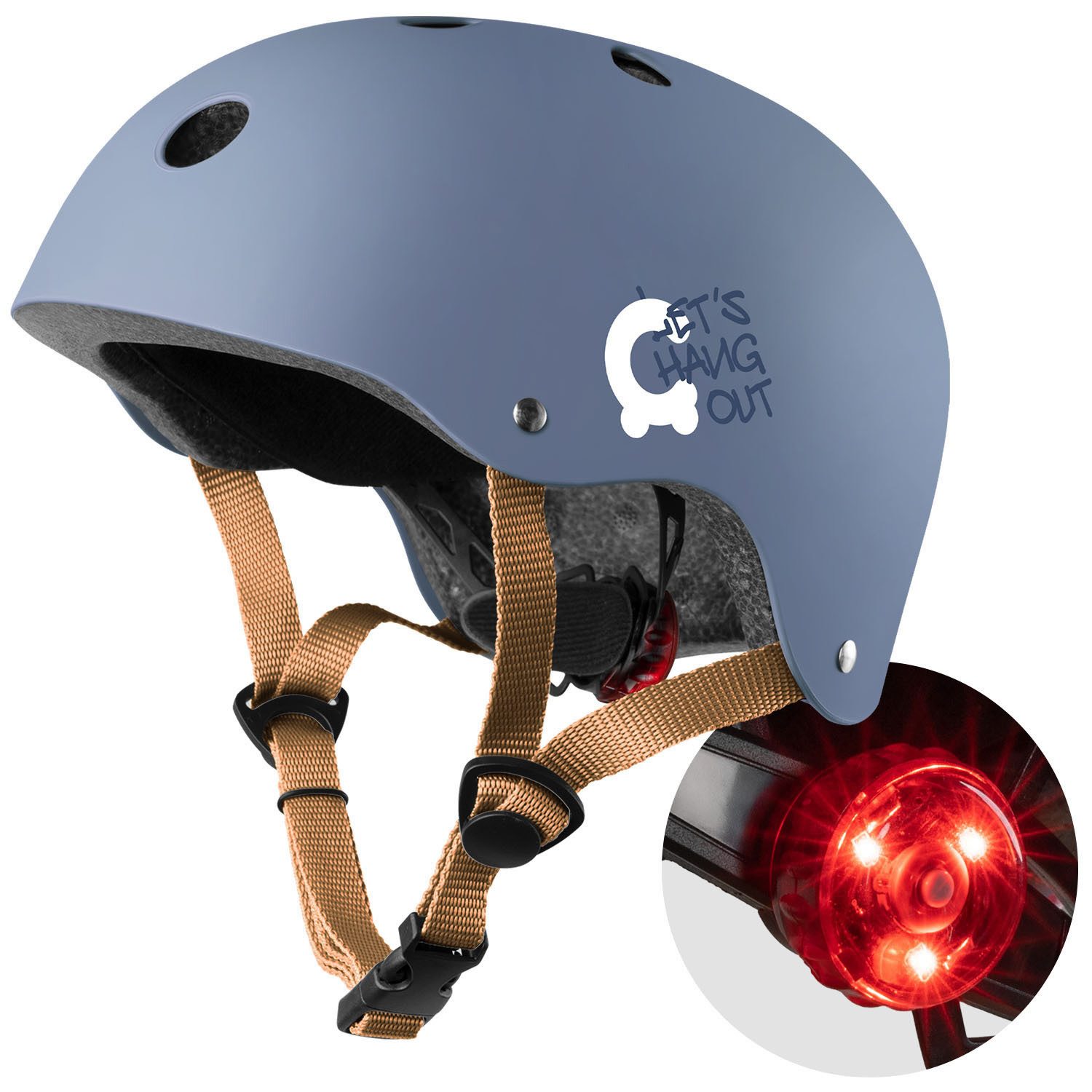 Cariboo Kinderhelm CARIBOO LED-Licht verstellbar 48-52cm EN1078