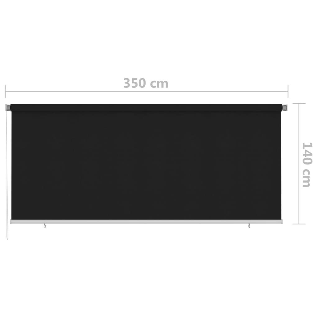 Rollo Außenrollo 350x140 cm Schwarz, vidaXL