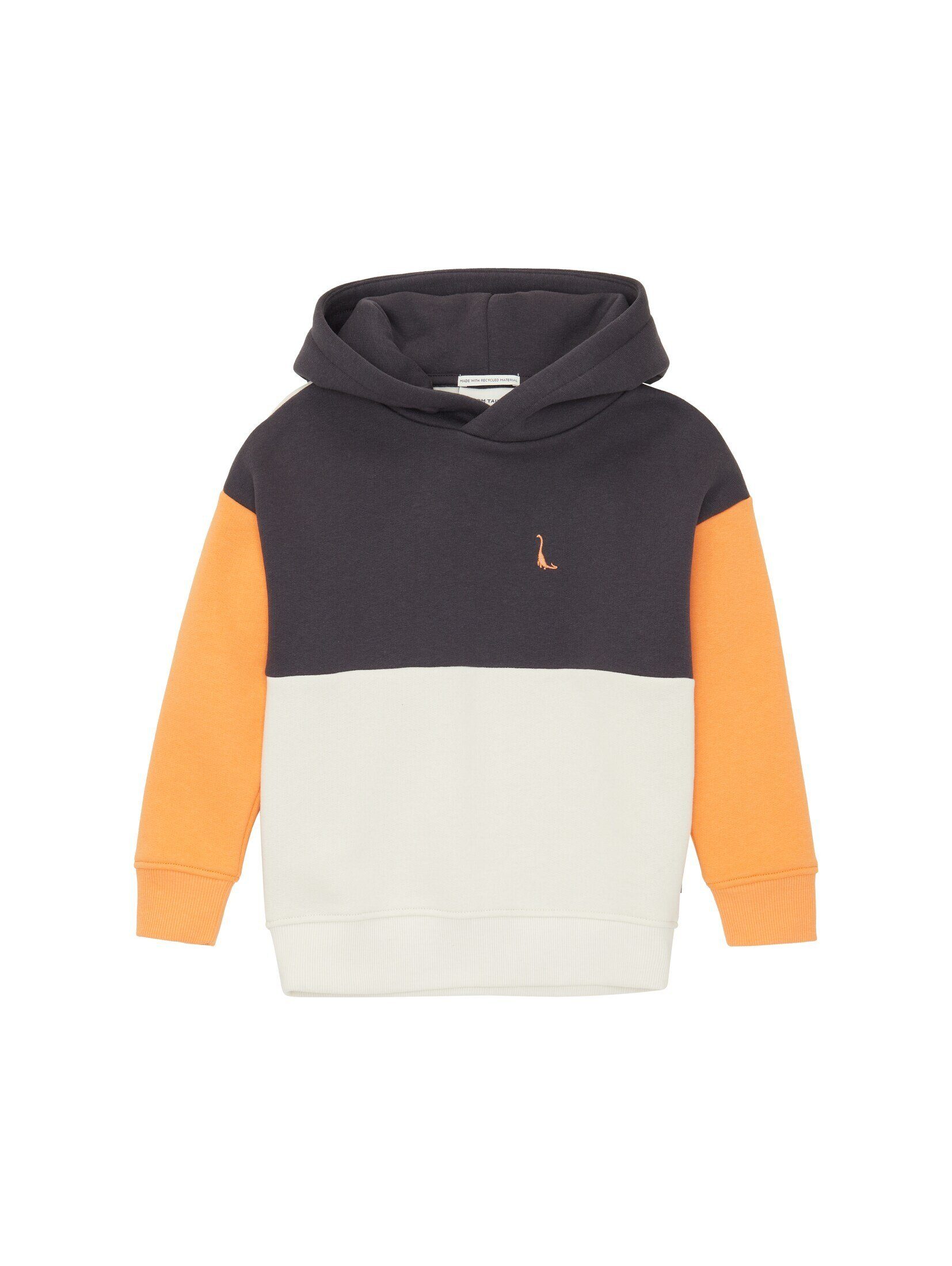 TOM TAILOR Sweatshirt Hoodie mit Colour Blocking coal grey