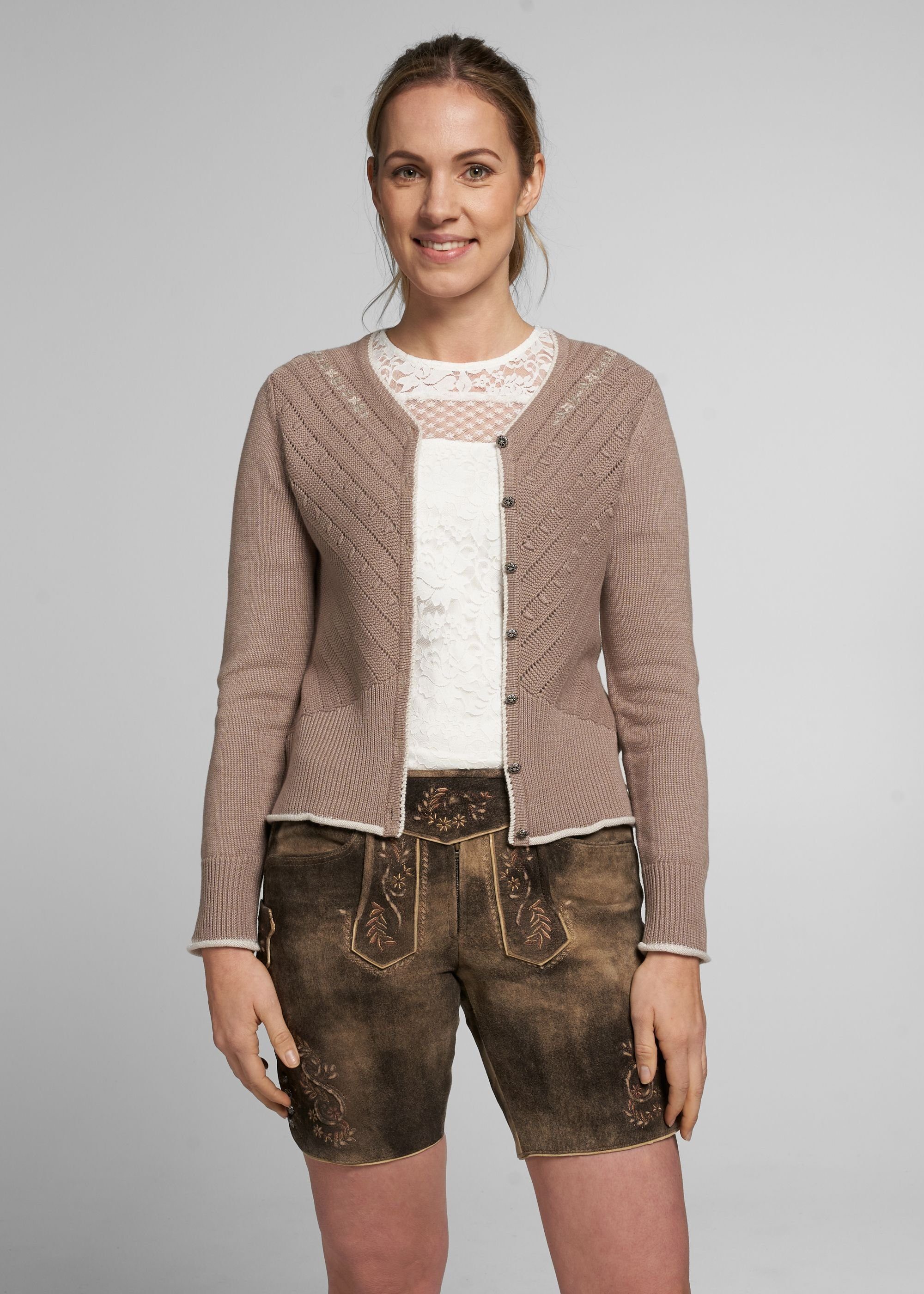 Spieth & taupe mit Strickjacke Wensky V-Ausschnitt Abby