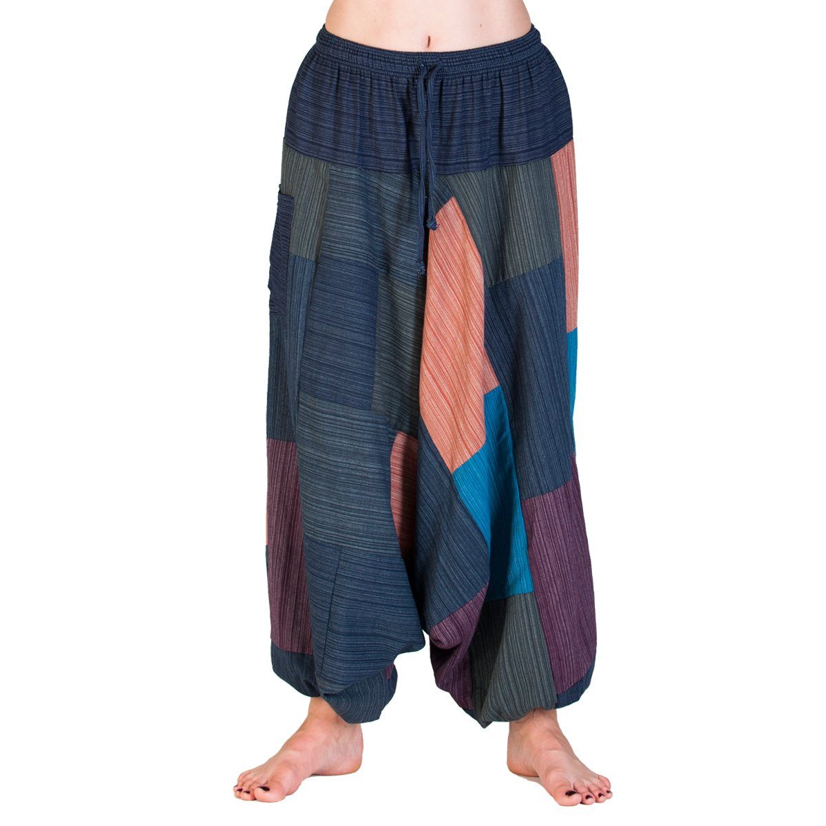 Haremshose Aladinhose Lini Haremshose aus 100% Baumwolle grob gewebt