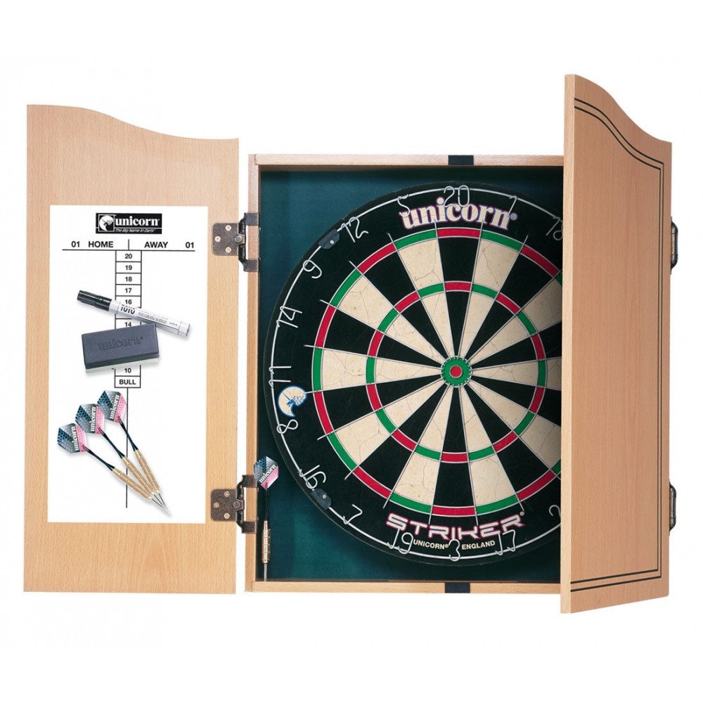 unicorn Dartscheibe Unisex Dart Center aus Holz mit Dartboard und Darts.