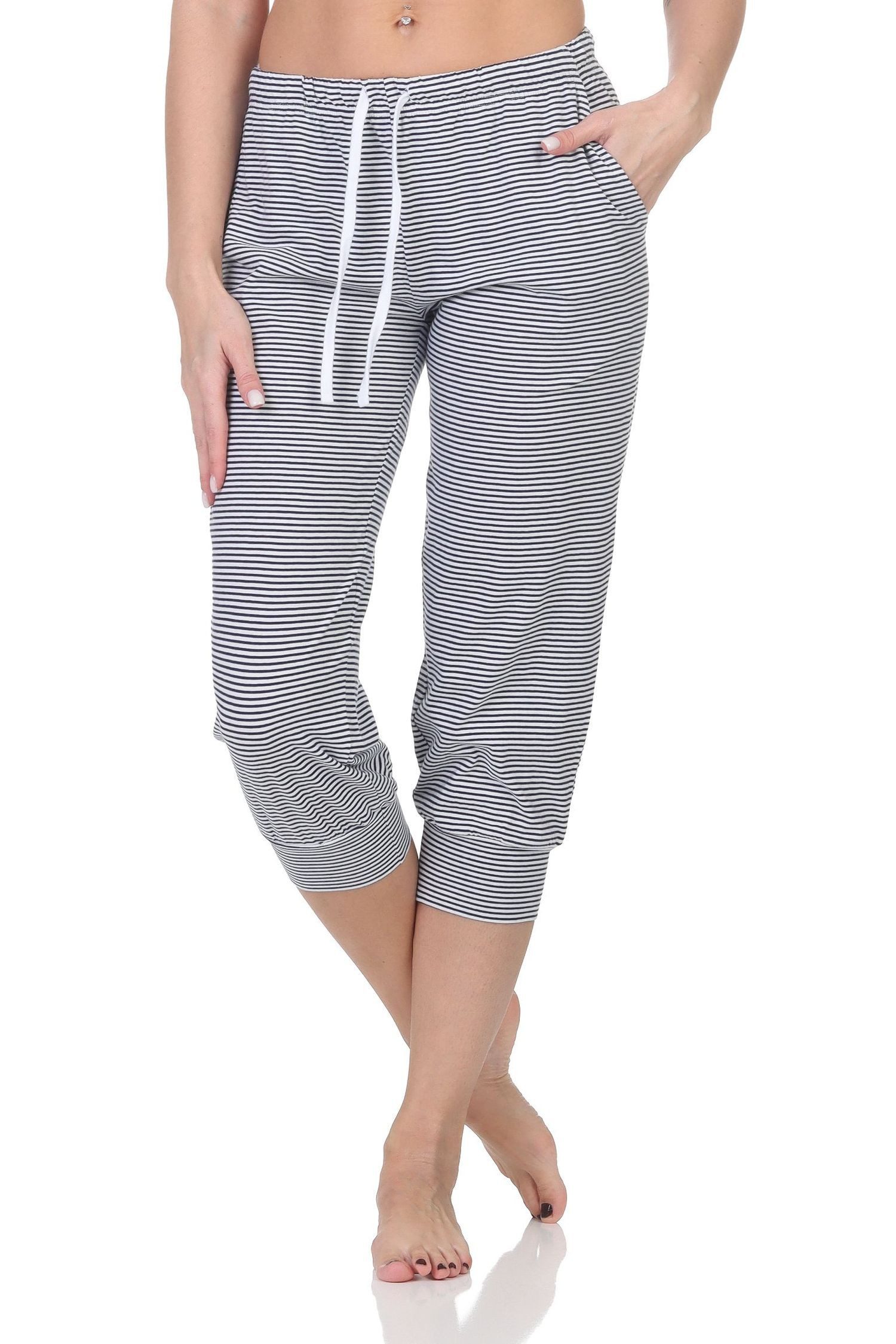 Normann Relaxanzug Damen Schlafanzug Pyjama Capri-Hose 3/4-lang - perfekt zu kombinieren – Bild 3 von 5