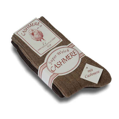 Sonia Originelli Arbeitssocken 2 Paar Kaschmirsocken "Premium" Strümpfe Schafwolle Unisex super weich, 2er-Set