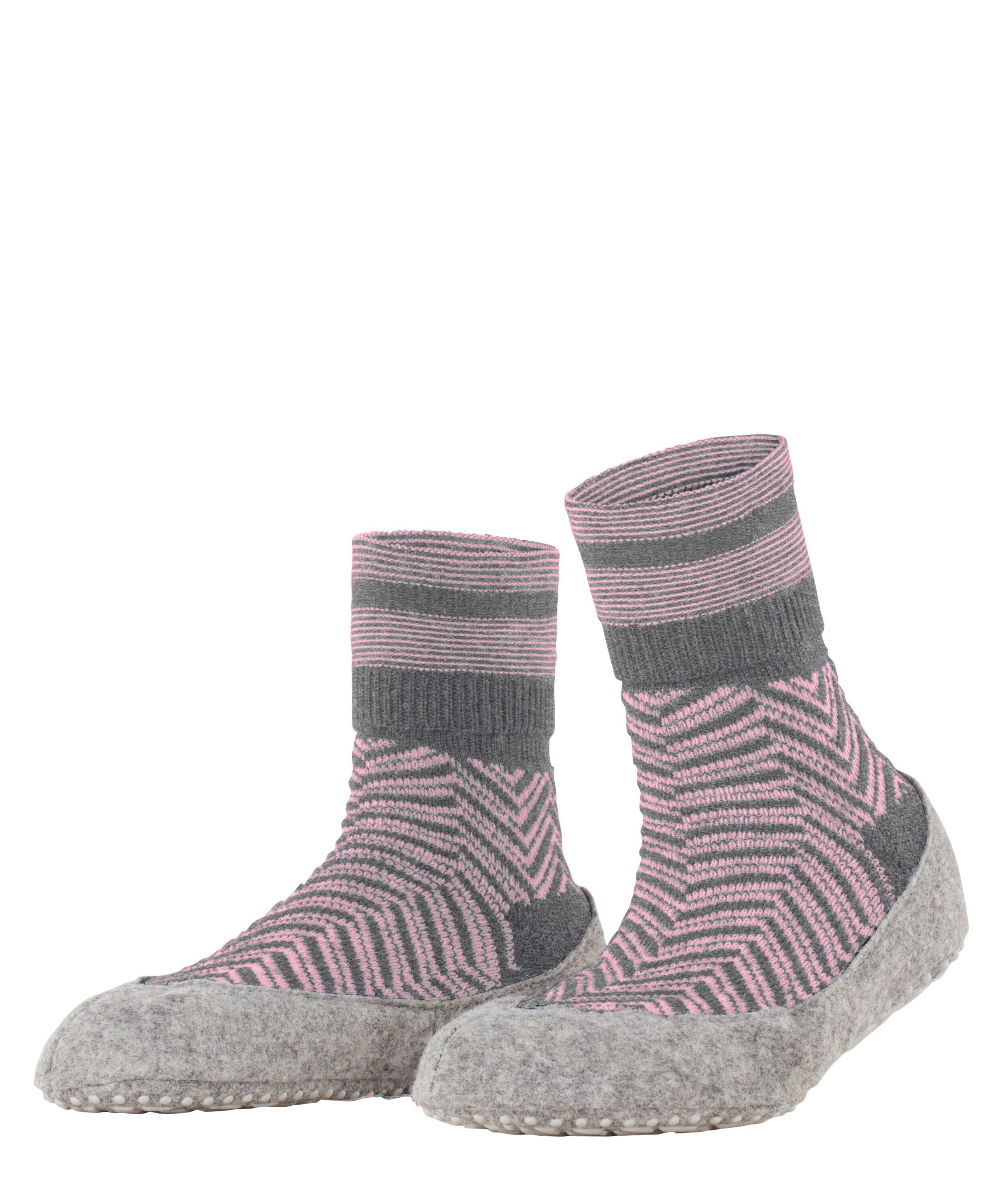 FALKE Dames Stopper sokken Cosyshoe Herringbone W HP Wol Noppen op de zool 1 Paar, Grijs (Grey Melange 3270), 37-38