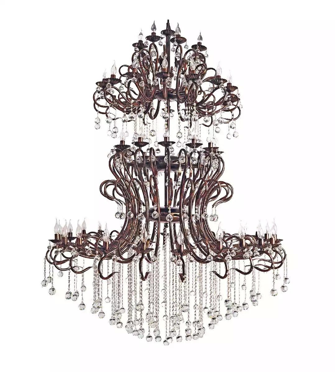 JVmoebel Kronleuchter Kristall-Hängeleuchte in elegantem Design, Leuchtmittel wechselbar, Made in Europa