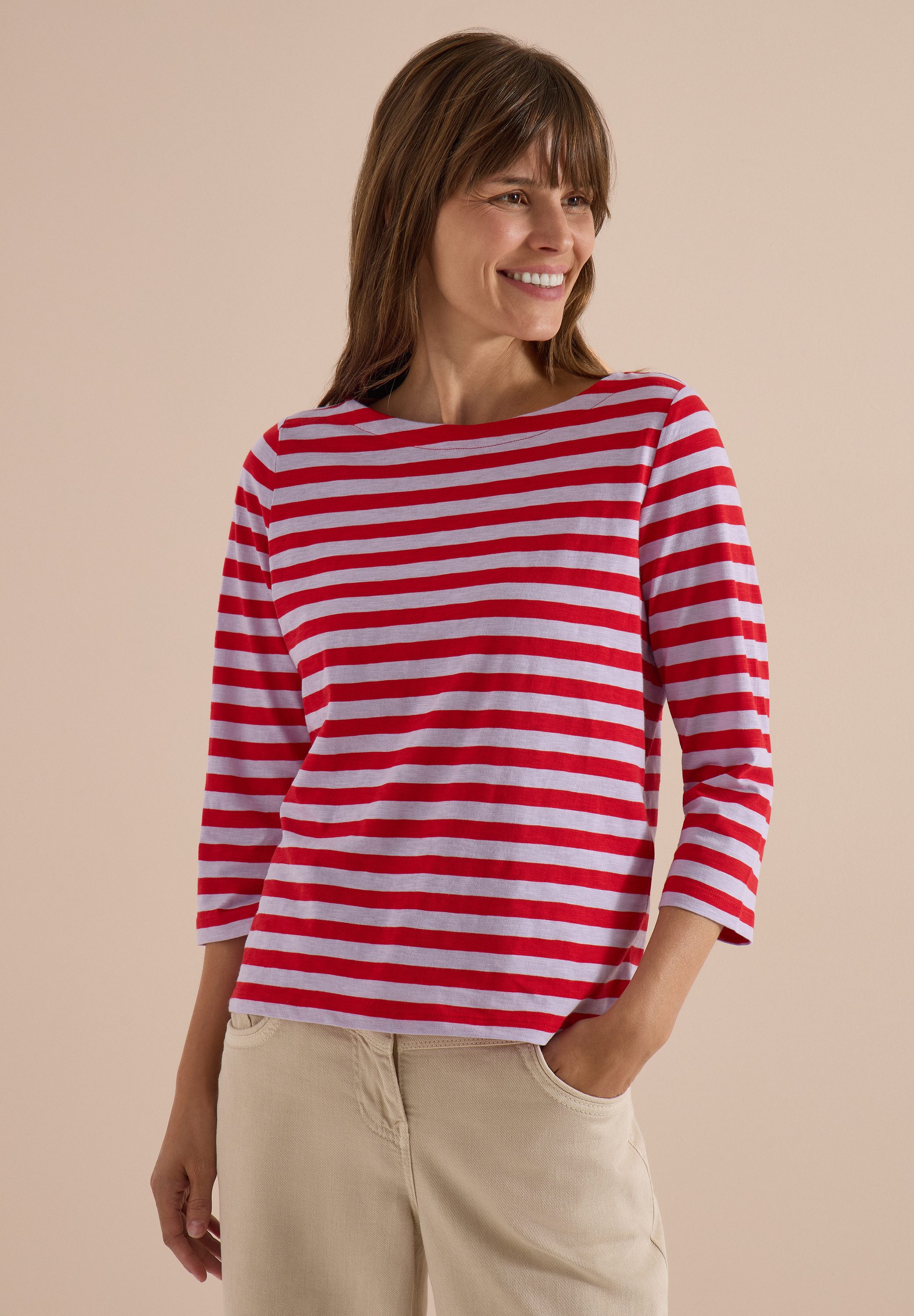 CECIL 3/4-Arm-Shirt aus reiner Baumwolle