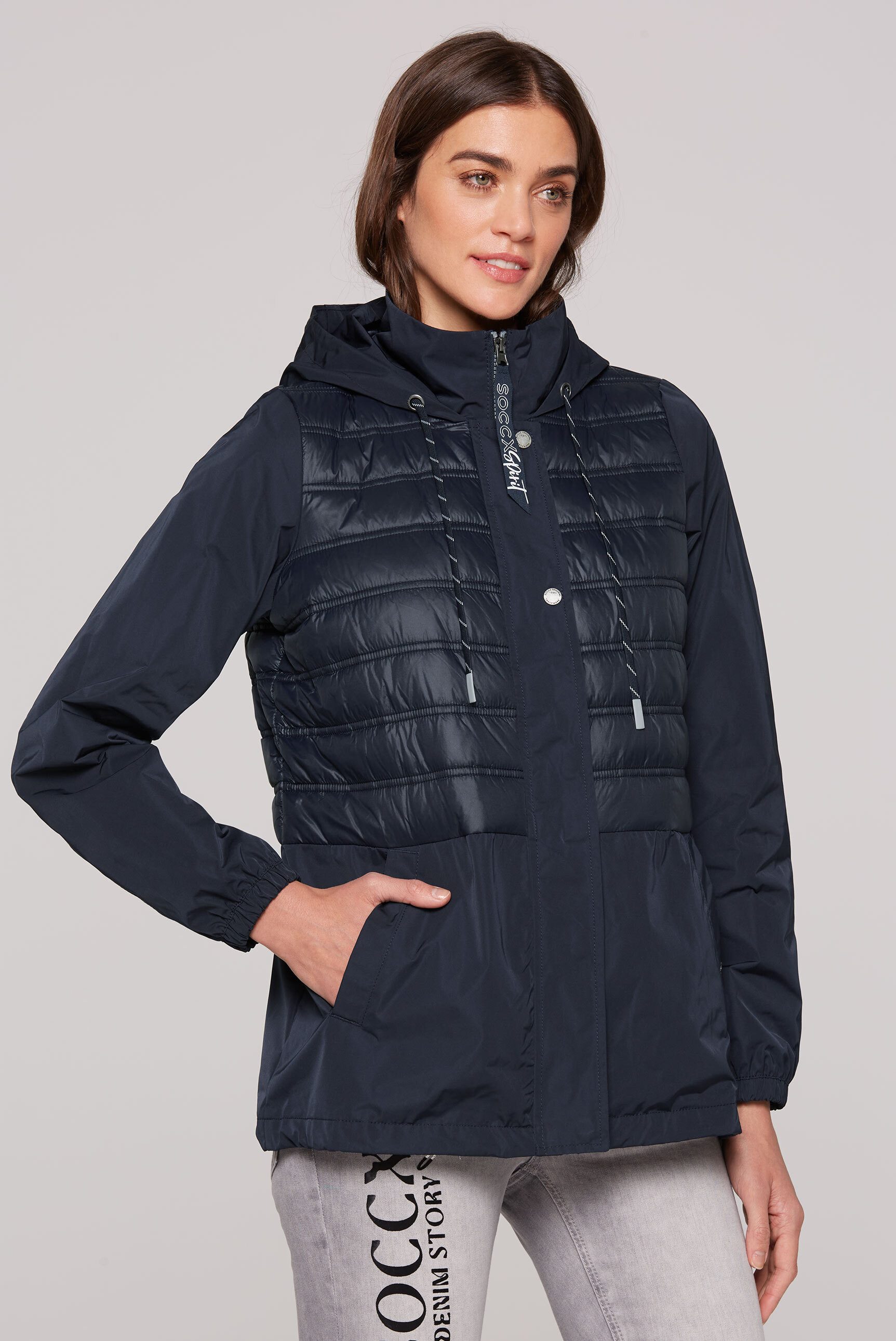 SOCCX Windbreaker mit Elastikbündchen