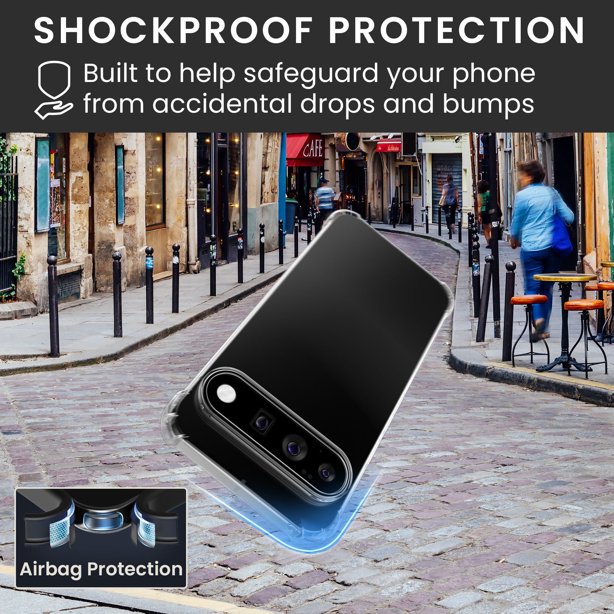 kwmobile Smartphone-Hülle Hülle für Google Pixel 11 Pro XL Case, Handyhülle mit 2x Glas Schutz Folie - Cover Handyhülle – Bild 4 von 5