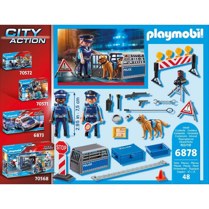 Playmobil® Konstruktions-Spielset Polizei-Straßensperre (6878) City Action (48 St) Made in Germany QE9668