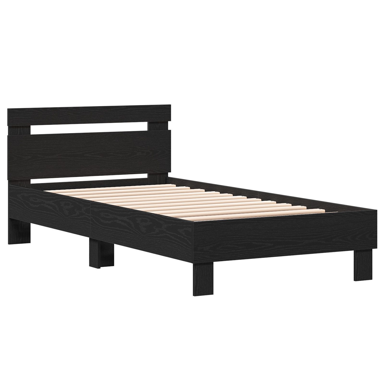 vidaXL Bett Bettgestell – Schwarz-Eiche, 90x190 günstig online kaufen
