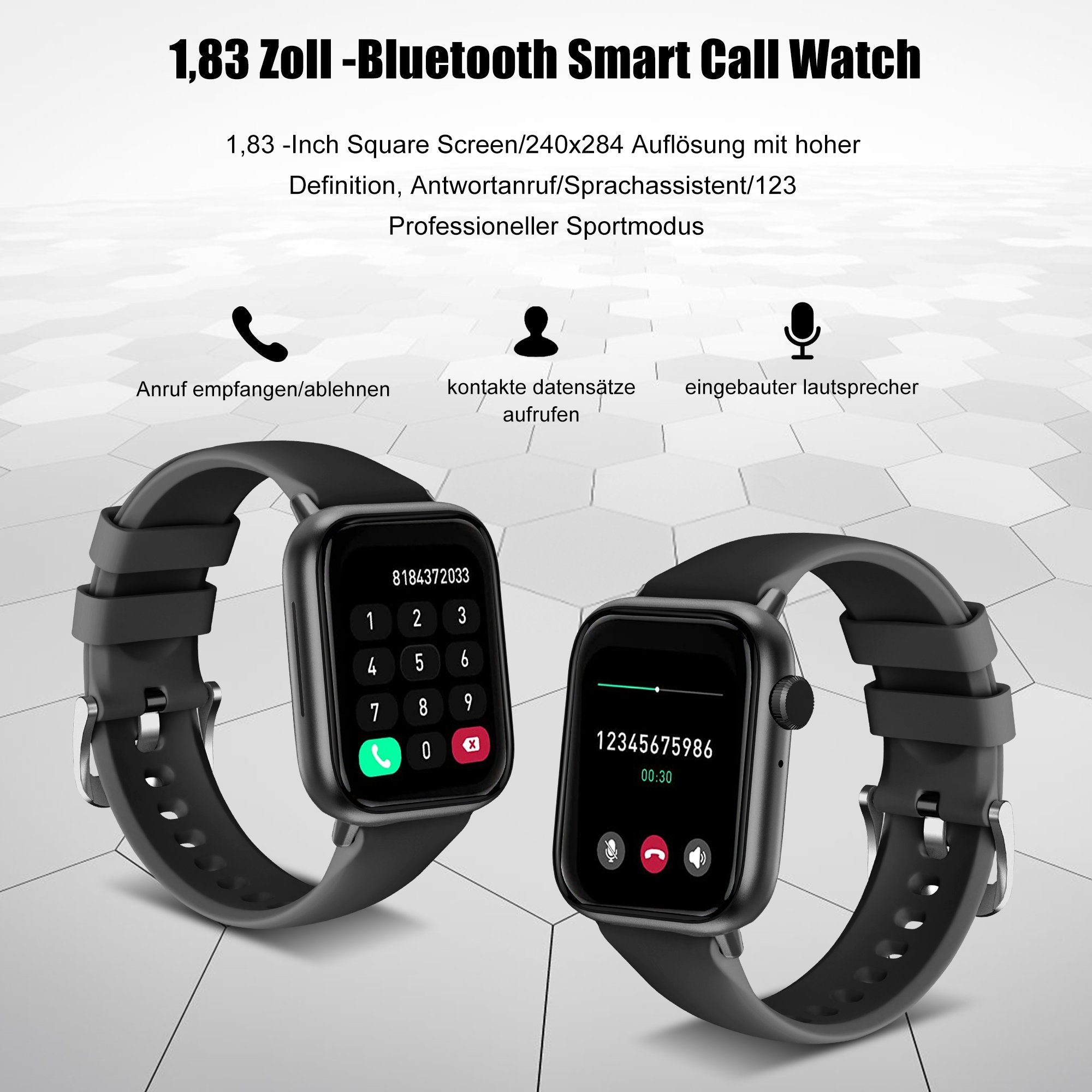 Tisoutec Smartwatch Damen Herren mit cm/1.83 Uhren Tracker auch Uhrzeit HD Tracker Status Die Aktivitätstracker mit Touchscreen Wasserdicht,1.83" Fitness Screen Smartwatch Fitnessuhr Voll Zoll), Fitnessuhr Tracker angezeigt Notiz,Smartwatch Fitness Blutsauerstoff/Pulsmesser/Sportuhr/Schrittzähler/Schlafmonitor für mit usw kann Watch Uhr iOS/Android silbermagnetgurt+silikongurt des IP67 (Fitnessuhr Idle Telefonfunktion/WhatsApp im Dials Telefonfunktion werden