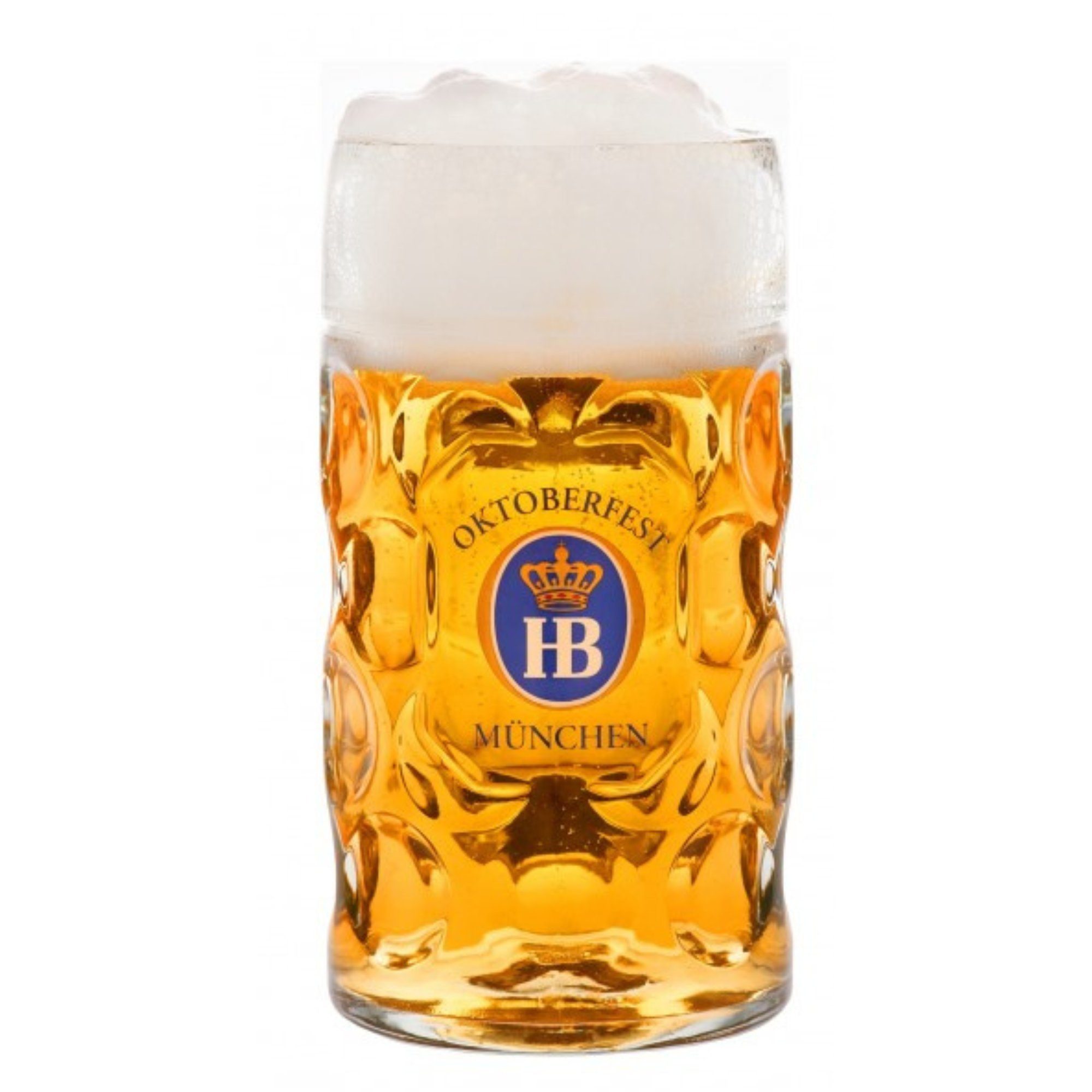 Hofbräuhaus München Bierkrug HB Glaskrug Isarseidel Oktoberfest 1 L