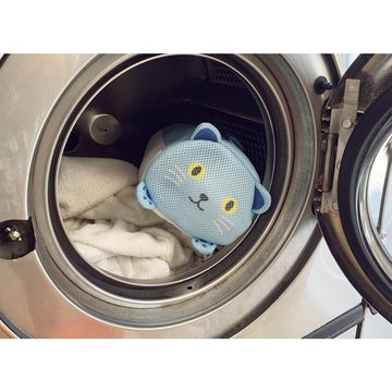 Kikkerland Wäschesack Katze Netz Blau Handy Cat Laundry Bag 25 x 15,5 x 2,5 cm
