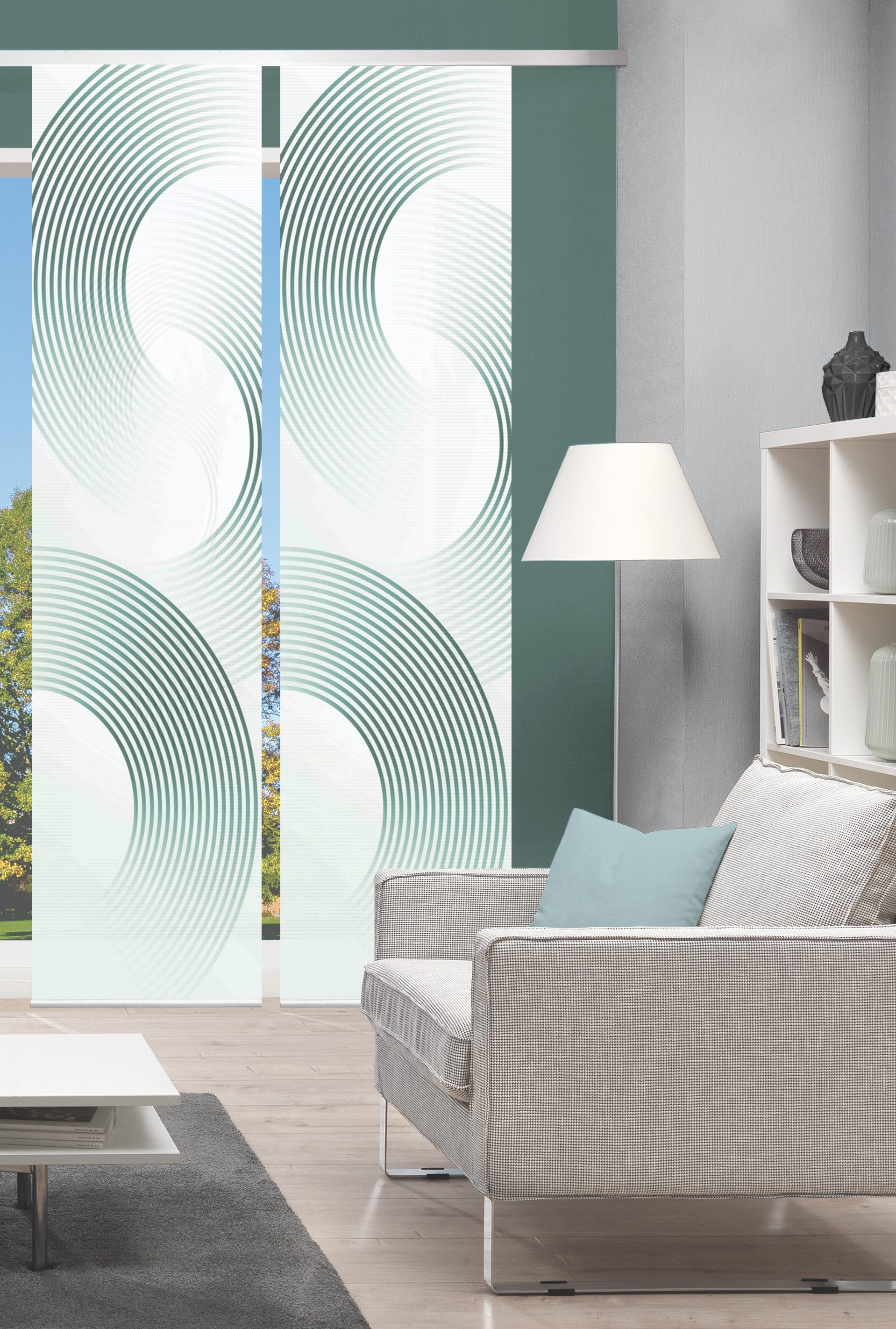 Vision Schiebegardine BEXON (2 St), Paneelwagen, halbtransparent, SET,SCHIEBEVORHANG,BAMBUS,DIGITALDRUCK