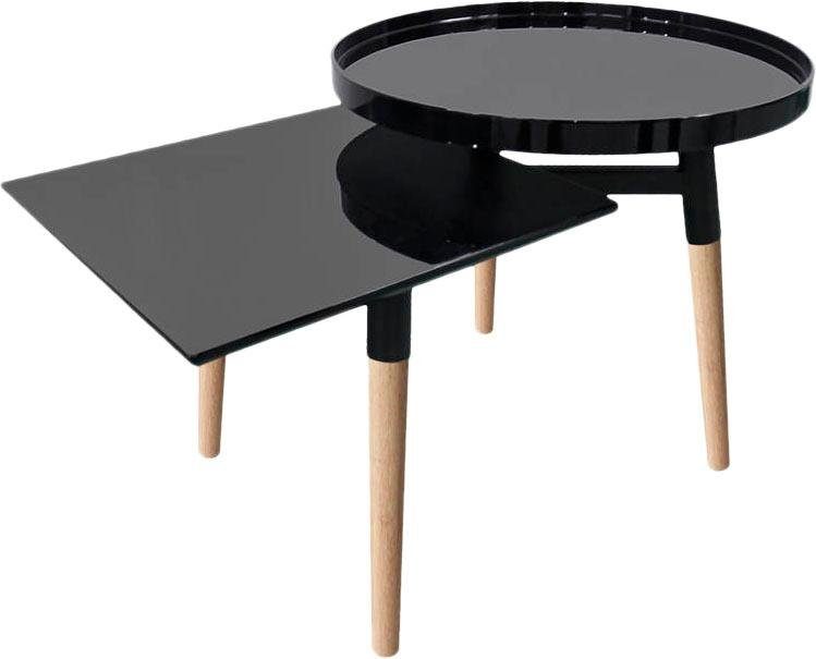 Kayoom Beistelltisch Butler 320, attraktiver Beistelltisch (1-St), Durchmesser runde Platte: ca. 49,5 / Eckige Platte: 40 x 40 cm