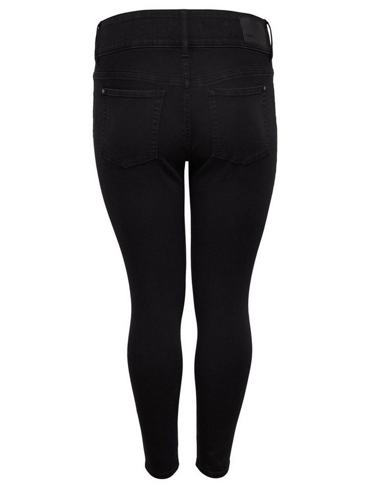 ONLY CARMAKOMA Skinny-fit-Jeans Skinny Stretch Jeans Curvy Plus Size Denim  CARANNA Übergröße (1-tlg) 3914 in Schwarz, Abgesteppter Saum/Kante