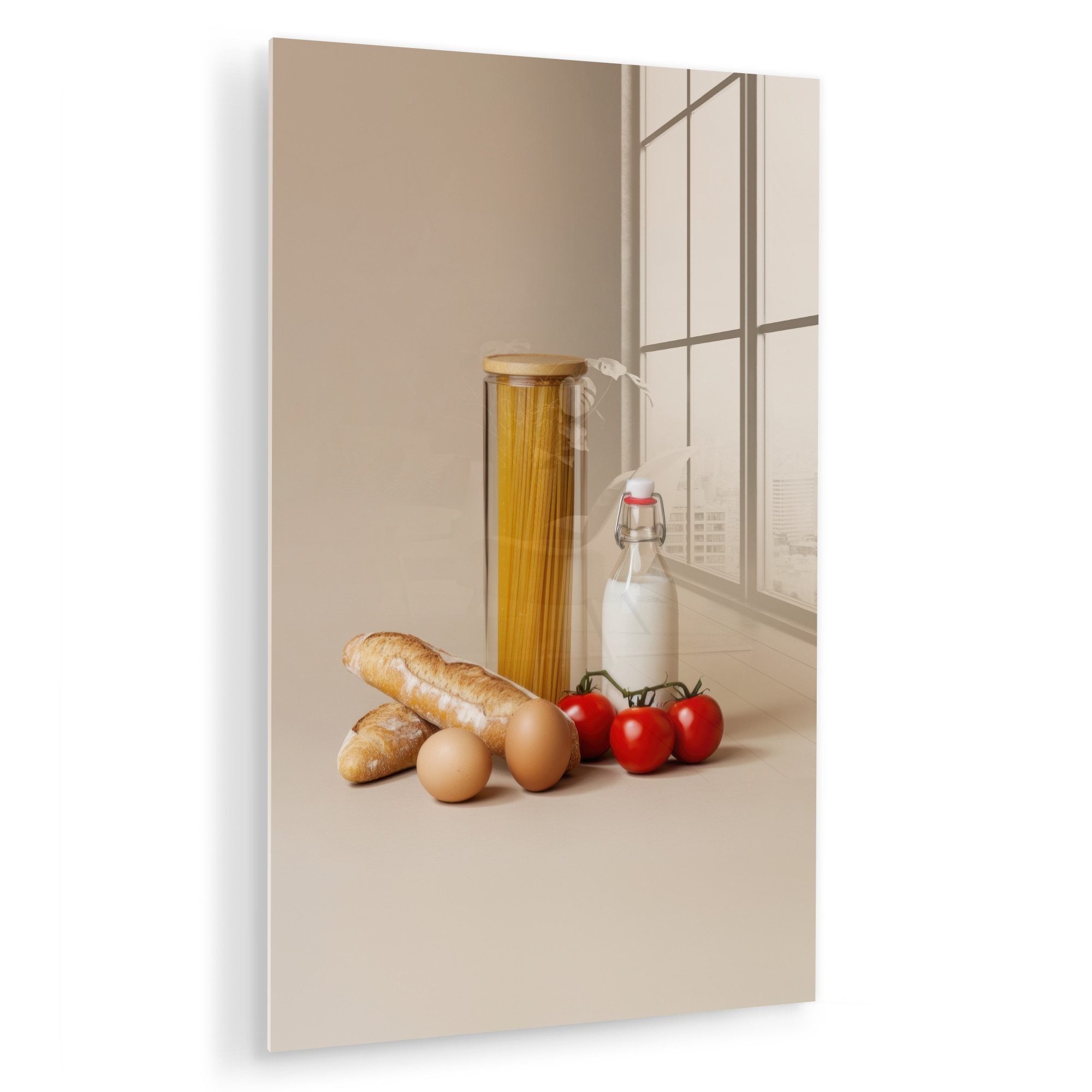 MuchoWow Acrylglasbild Spaghetti - Milch - günstig online kaufen
