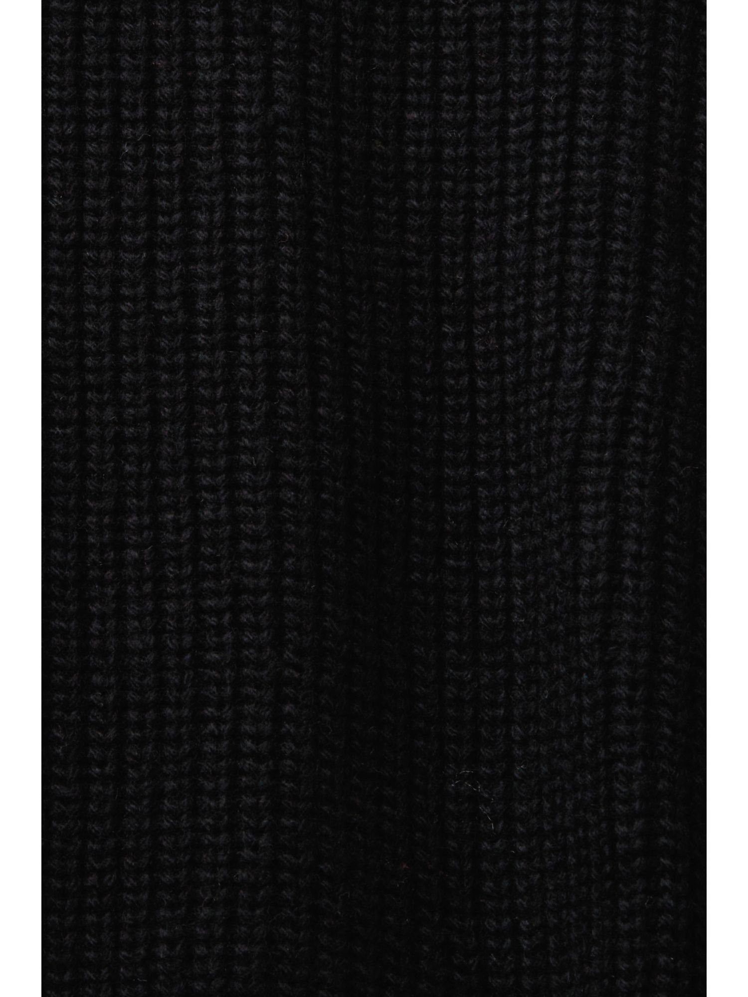 BLACK (1-tlg) Esprit Zopfstrick, Strickjacke Wollmix Cardigan aus
