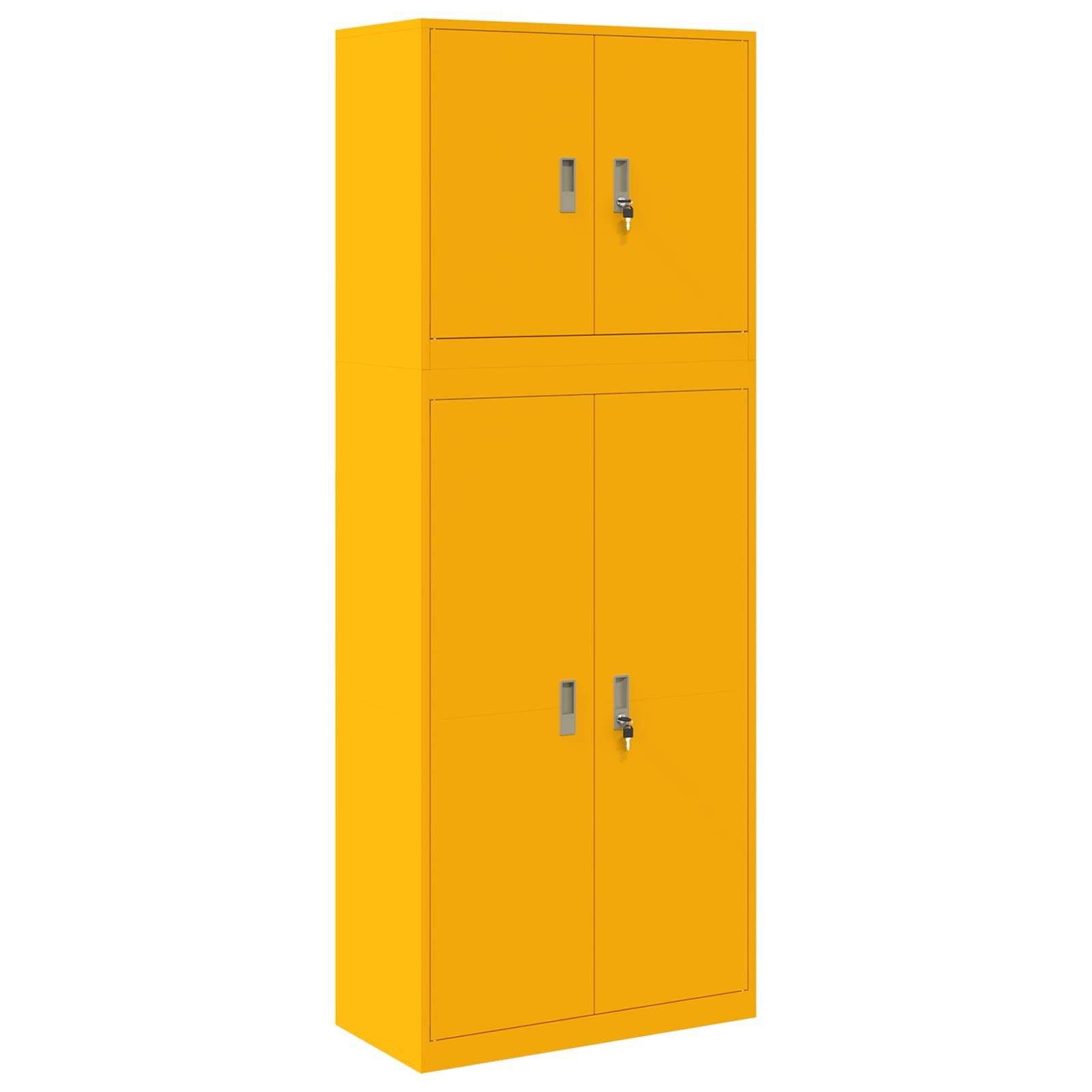 vidaXL Aktenschrank Aufbewahrungsschrank 2 stk. Senfgelb 80 x 40 x 210 cm Stahl (2-St)