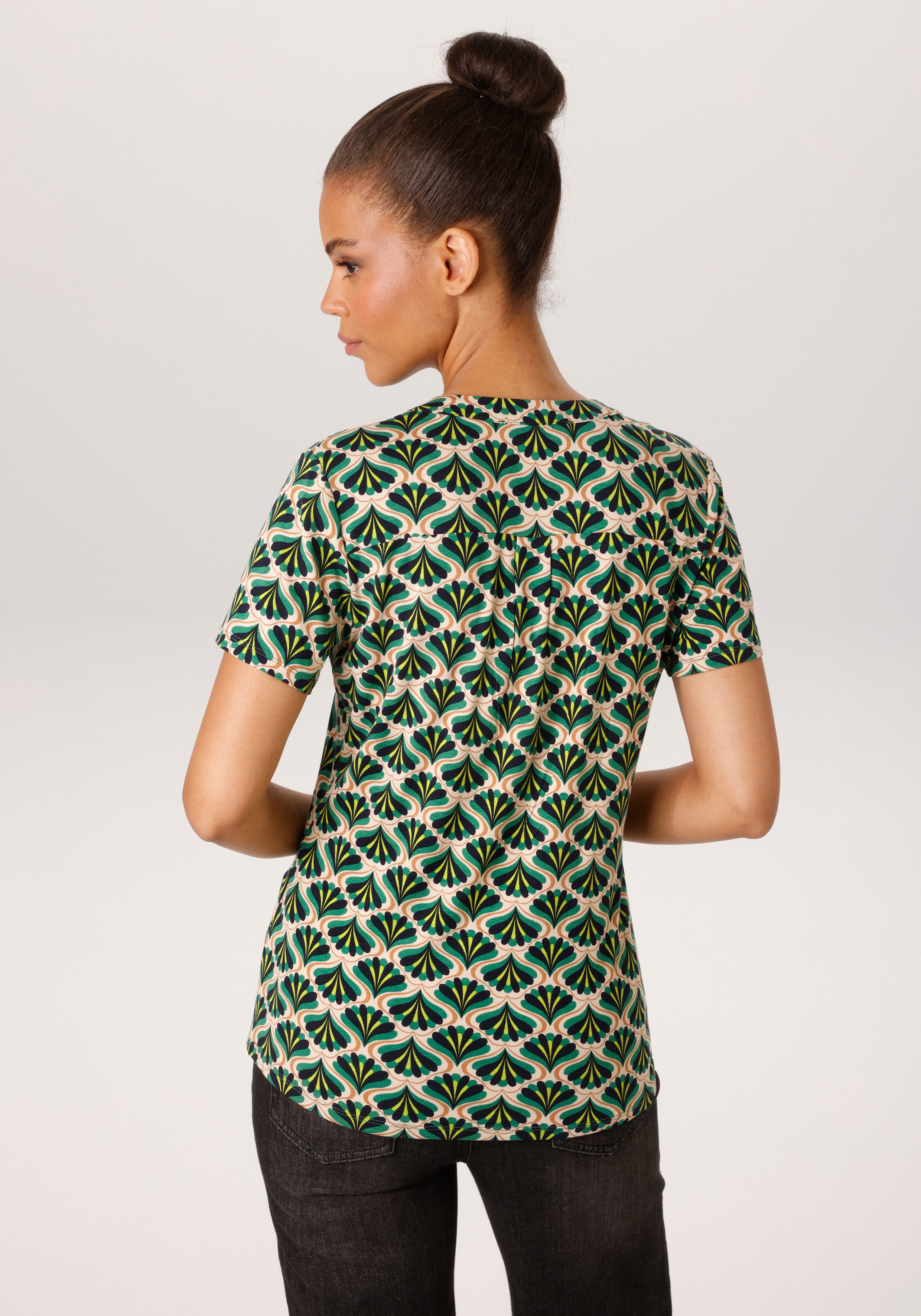 Aniston CASUAL Schlupfbluse mit farbharmonischem Retro-Muster - NEUE KOLLEK günstig online kaufen