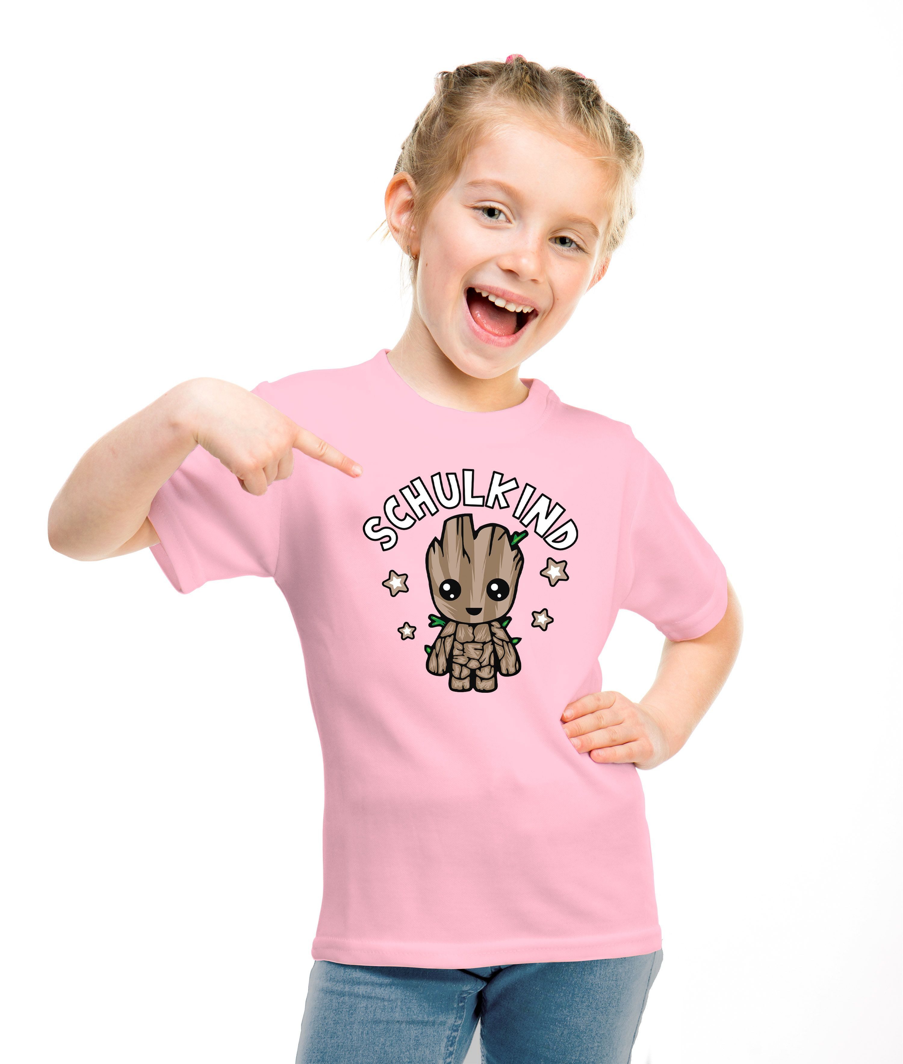 MoonWorks Print-Shirt Kinder T-Shirt Mädchen "Schulkind" Comicfigur Baum Baby-Grroot